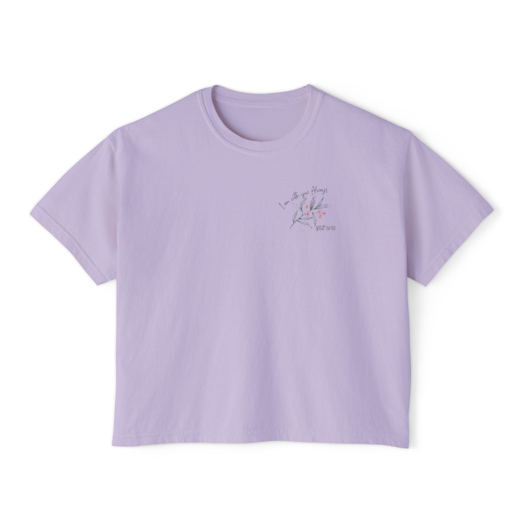I Am With You Always | Matthew 28:20 Floral Cropped T-Shirt – Faith Tee Adult Female