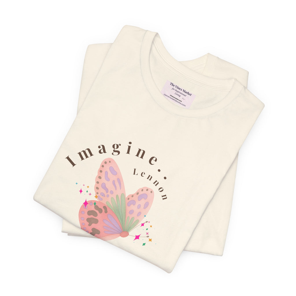 Peace and Love Imagine Tee | John Lennon 70's Butterfly Graphic T-Shirt