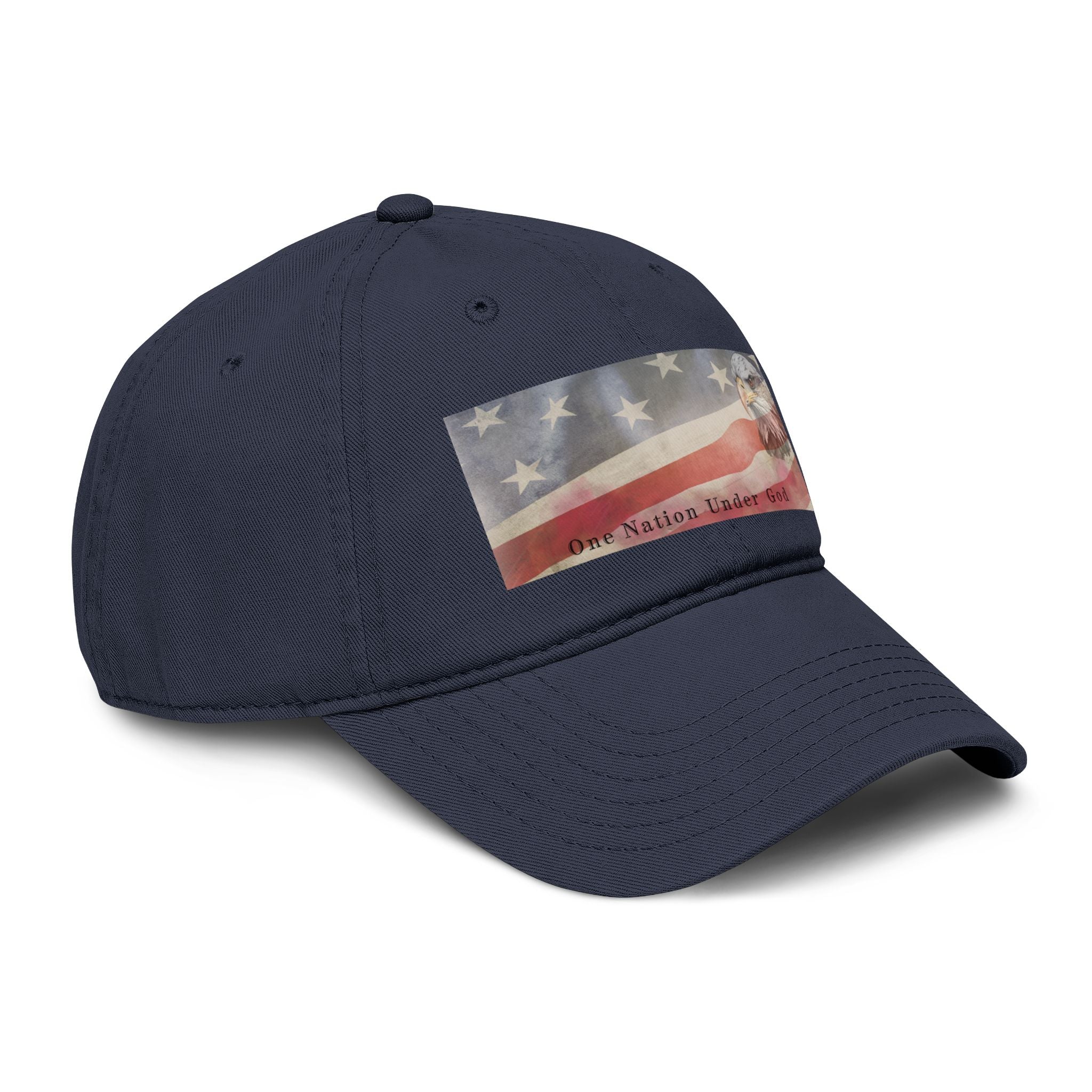 One Nation Under God | Guy's Eagle & Flag Baseball Cap: Garment Washed