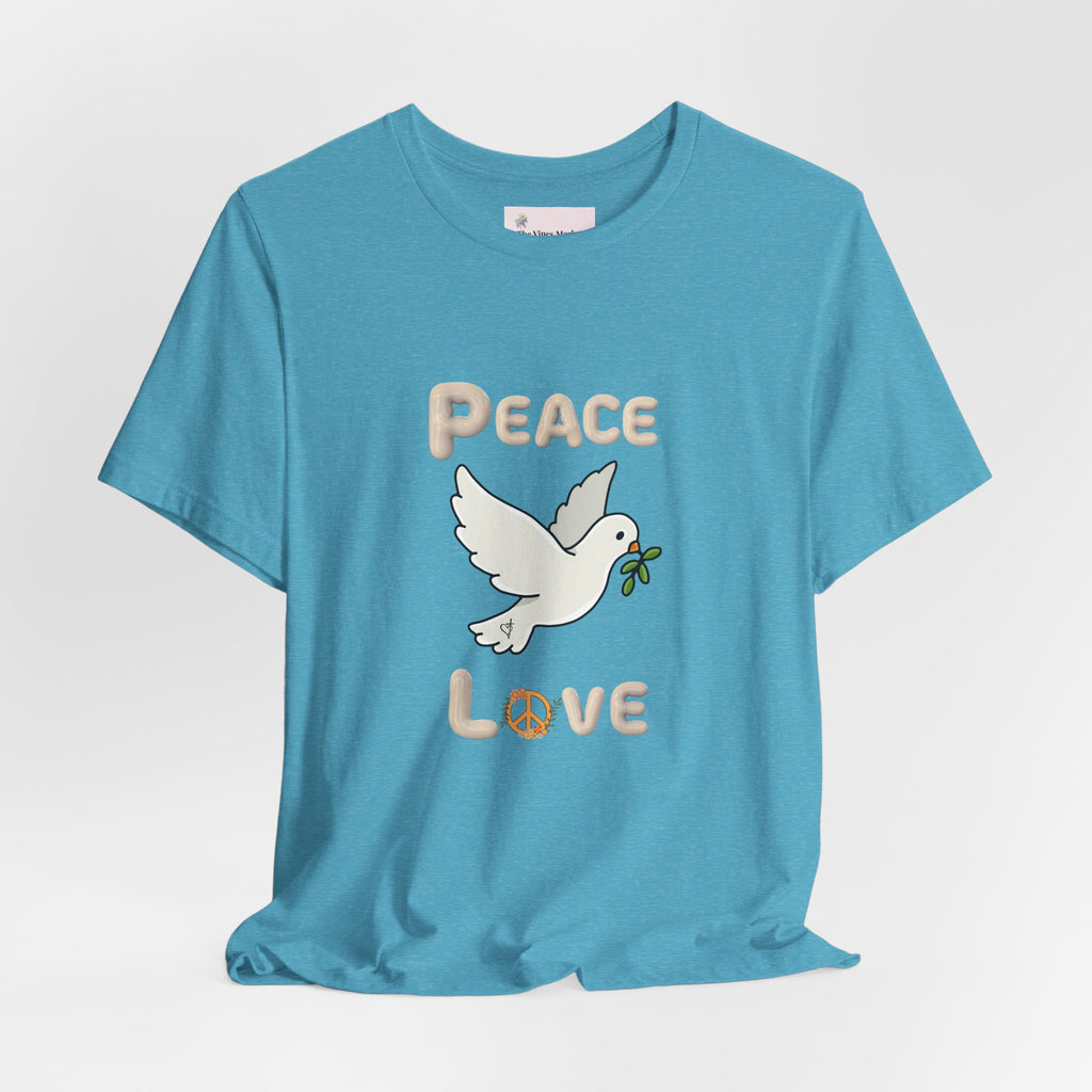 Adult Female Relaxed Comfort Tee:  Peace and Love