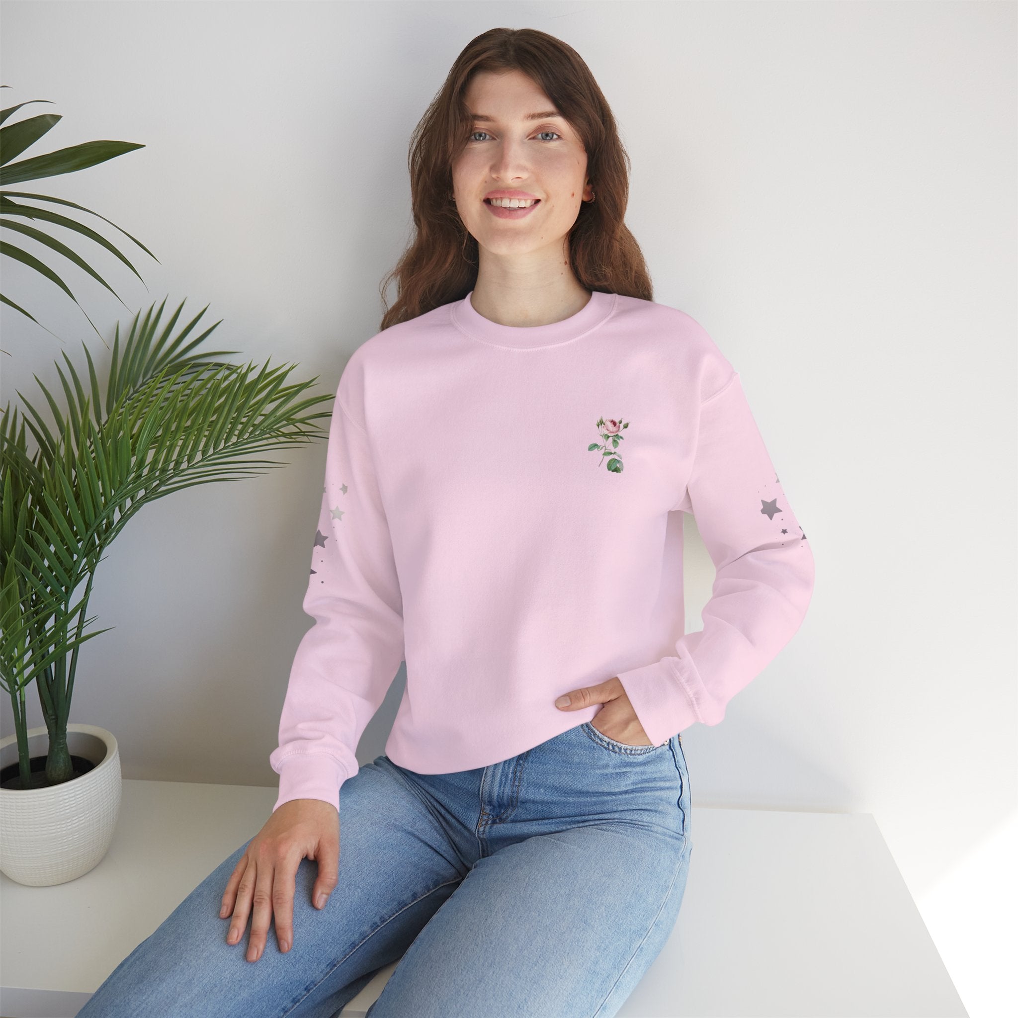 Under God | Watercolor Flag & Roses Women's Crewneck Sweatshirt