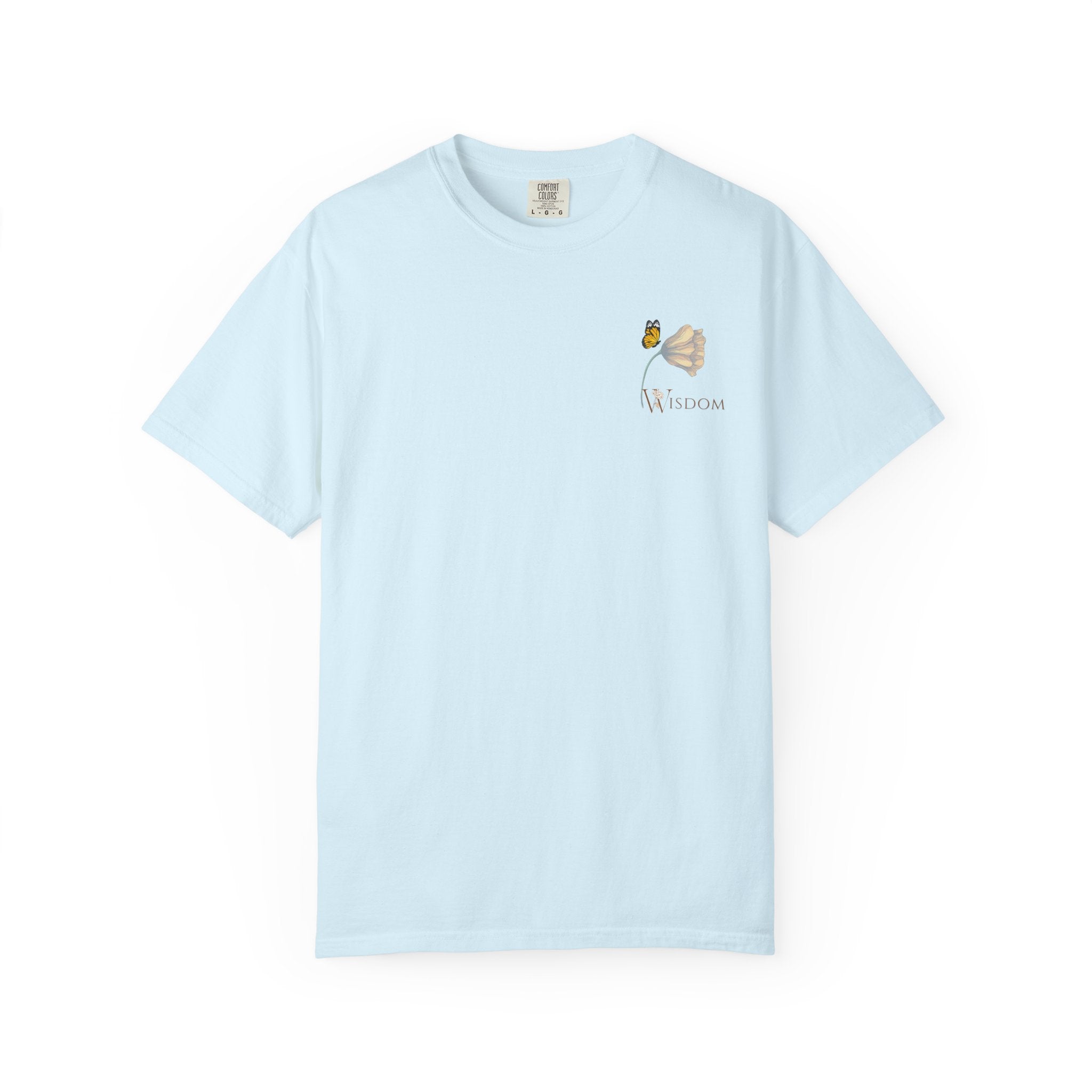 Whispers Collection™ | “Wisdom” Comfort Colors® Garment-Dyed Tee | Inspirational Botanical Shirt | Literary Minimalist Graphic Tee Women Adult