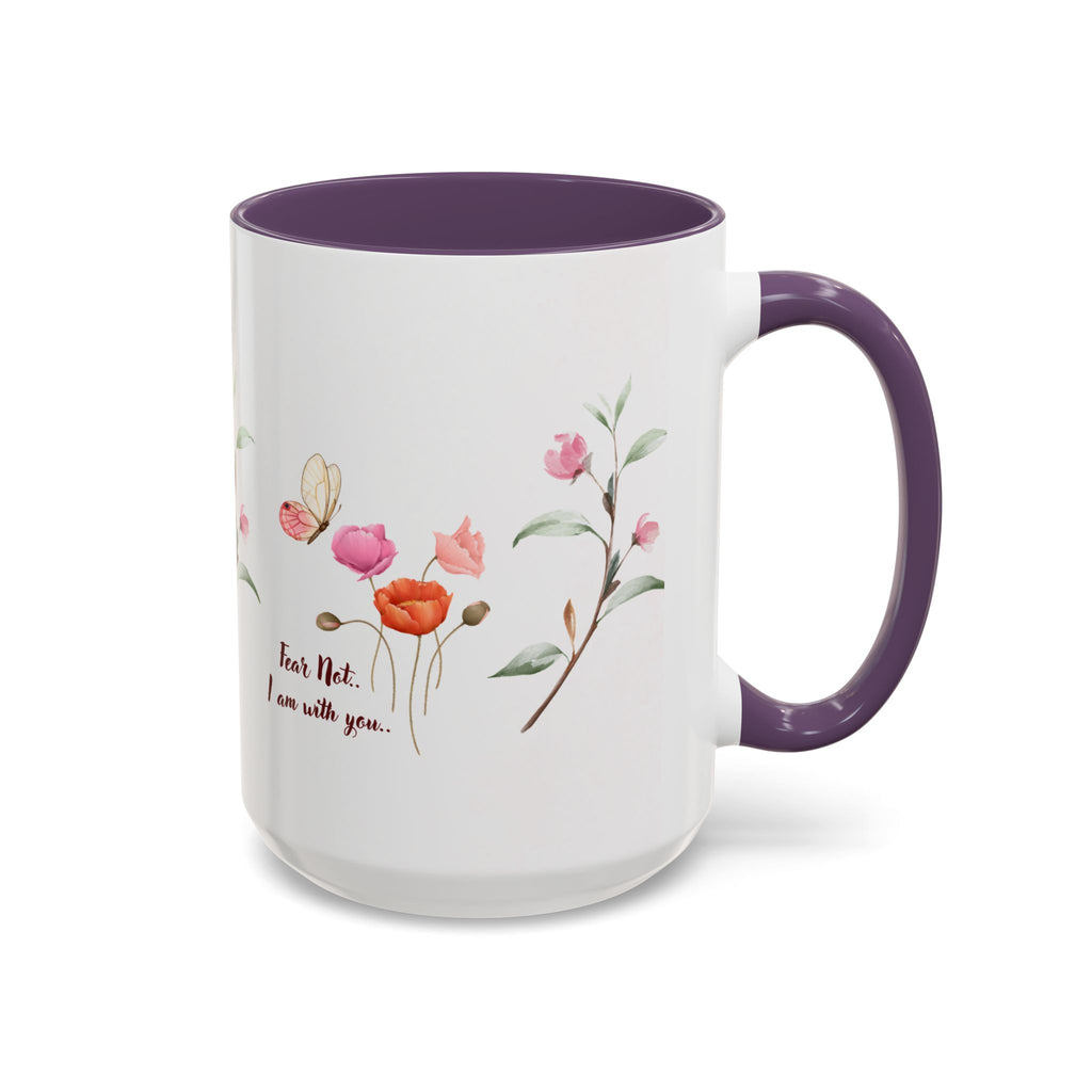 "Fear Not I am With You" Poppies Coffee Mug - Morning Grace in Every Sip (11, 15oz)