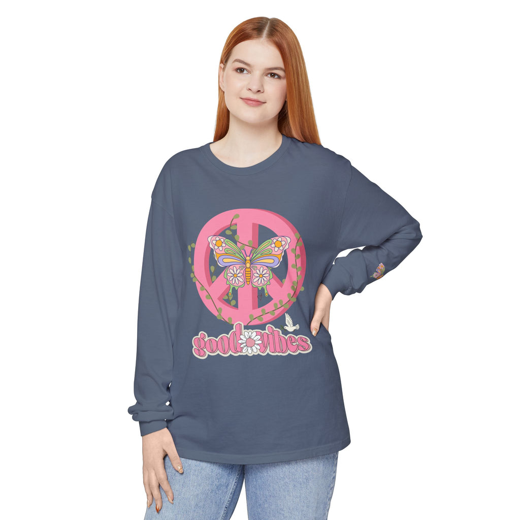 Good Vibes Peace and Love Soft Long Sleeve T-Shirt for Her