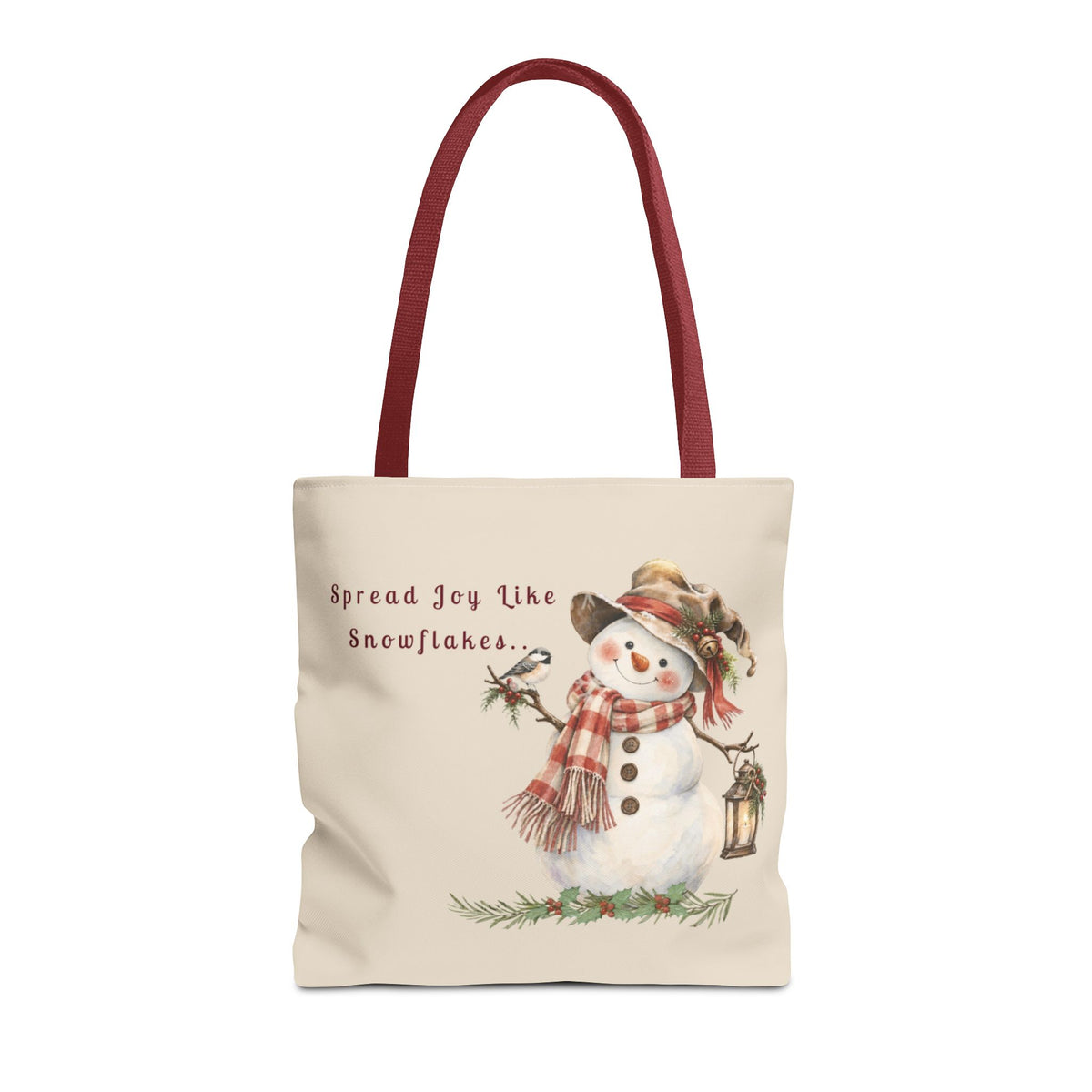 Spread Joy Like Snowflakes | Snowman Tote Bag