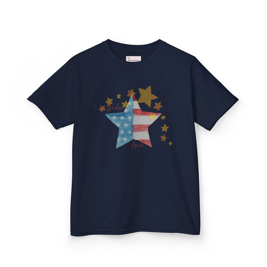 Under God | Watercolor Star Flag Kids T-Shirt Unisex Kids Heavy Cotton™ Tee
