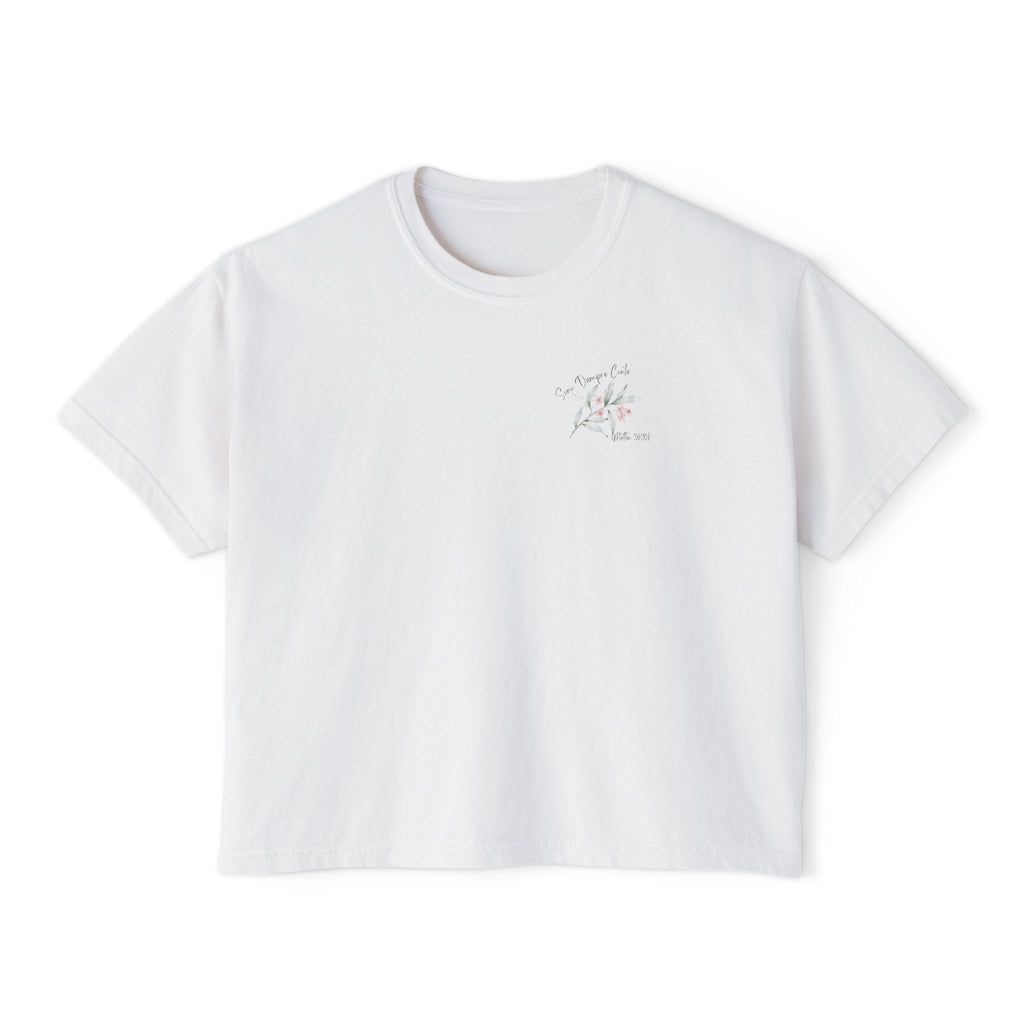 I Am With You Always" Multilingual Cropped Tee Adult Female