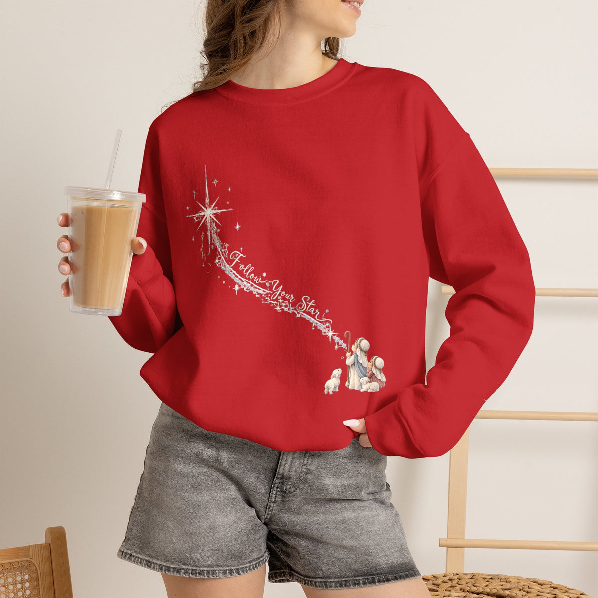 Follow Your Star | Women's Christmas Crewneck Sweatshirt