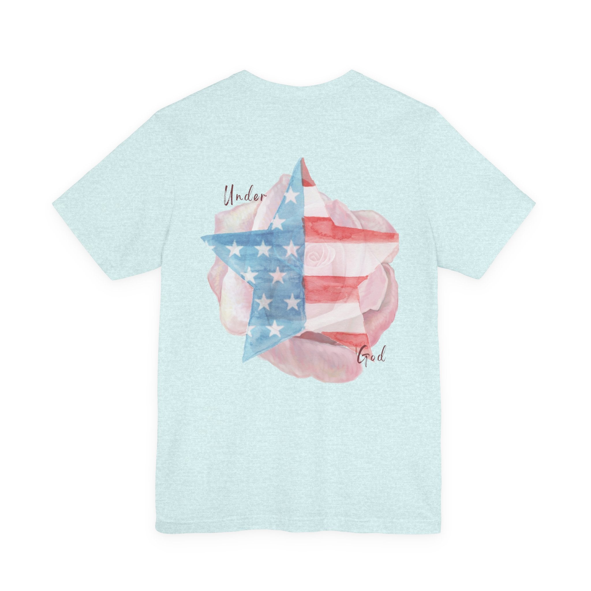 Under God | Soft Watercolor Star & Rose Women's Relaxed Tee