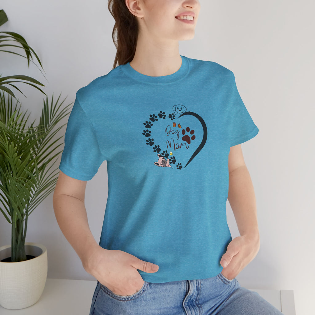 Dog Mom | Heart Paw Print T-Shirt – Cute Dog Lover Gift Adult Female