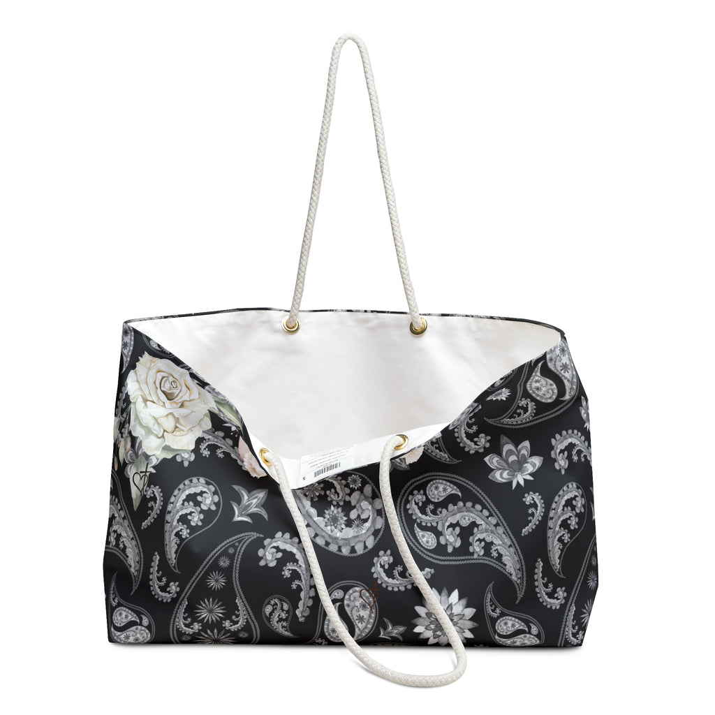 Black and White Weekender Bag:  Purity, Love Tote Bag