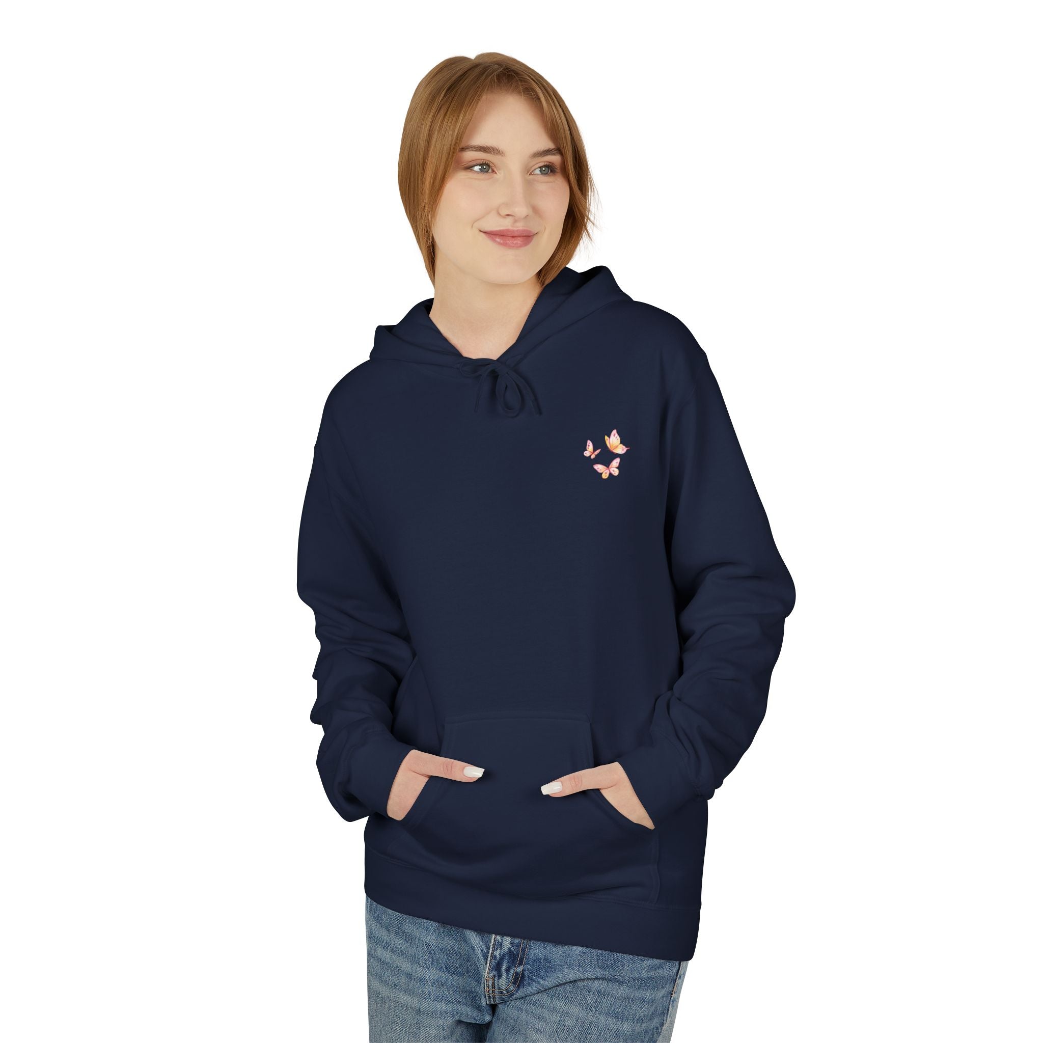 Adult Female Lightweight Soft Fleece Style Hoodie With Pockets:  "I am With You"  (Isaiah 41:10)