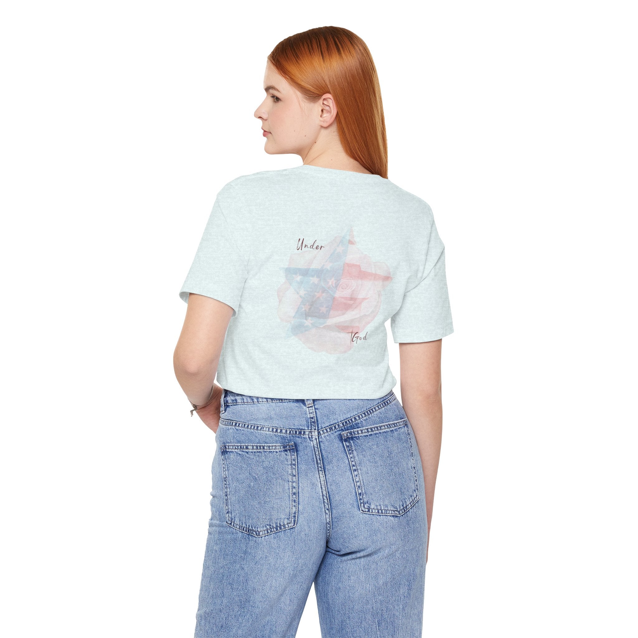 Under God | Soft Watercolor Star & Rose Women's Relaxed Tee