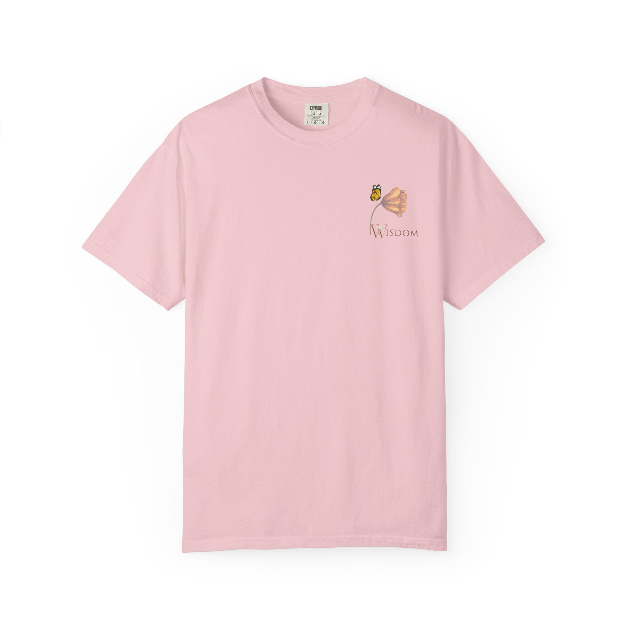 Whispers Collection™ | “Wisdom” Comfort Colors® Garment-Dyed Tee | Inspirational Botanical Shirt | Literary Minimalist Graphic Tee Women Adult