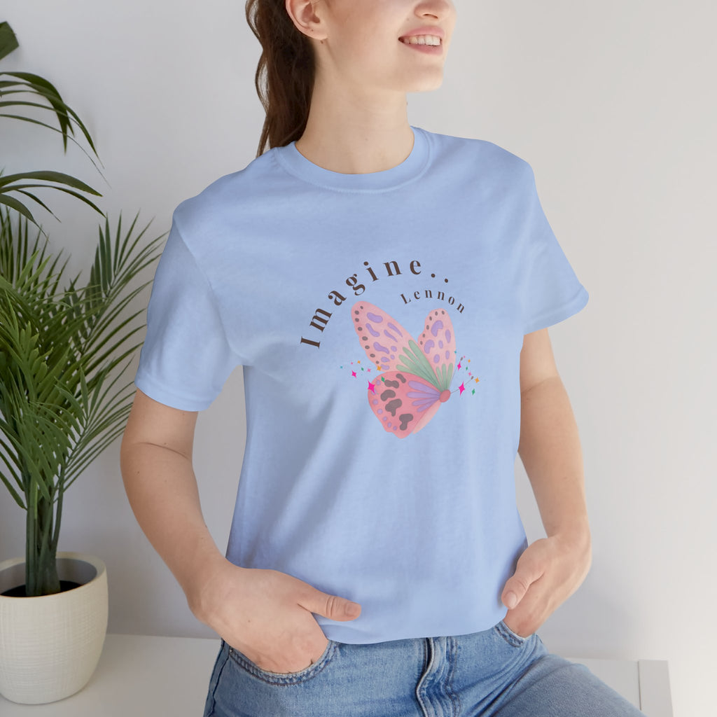 Peace and Love Imagine Tee | John Lennon 70's Butterfly Graphic T-Shirt