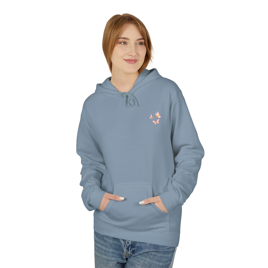 Adult Female Lightweight Soft Fleece Style Hoodie With Pockets:  "I am With You"  (Isaiah 41:10)