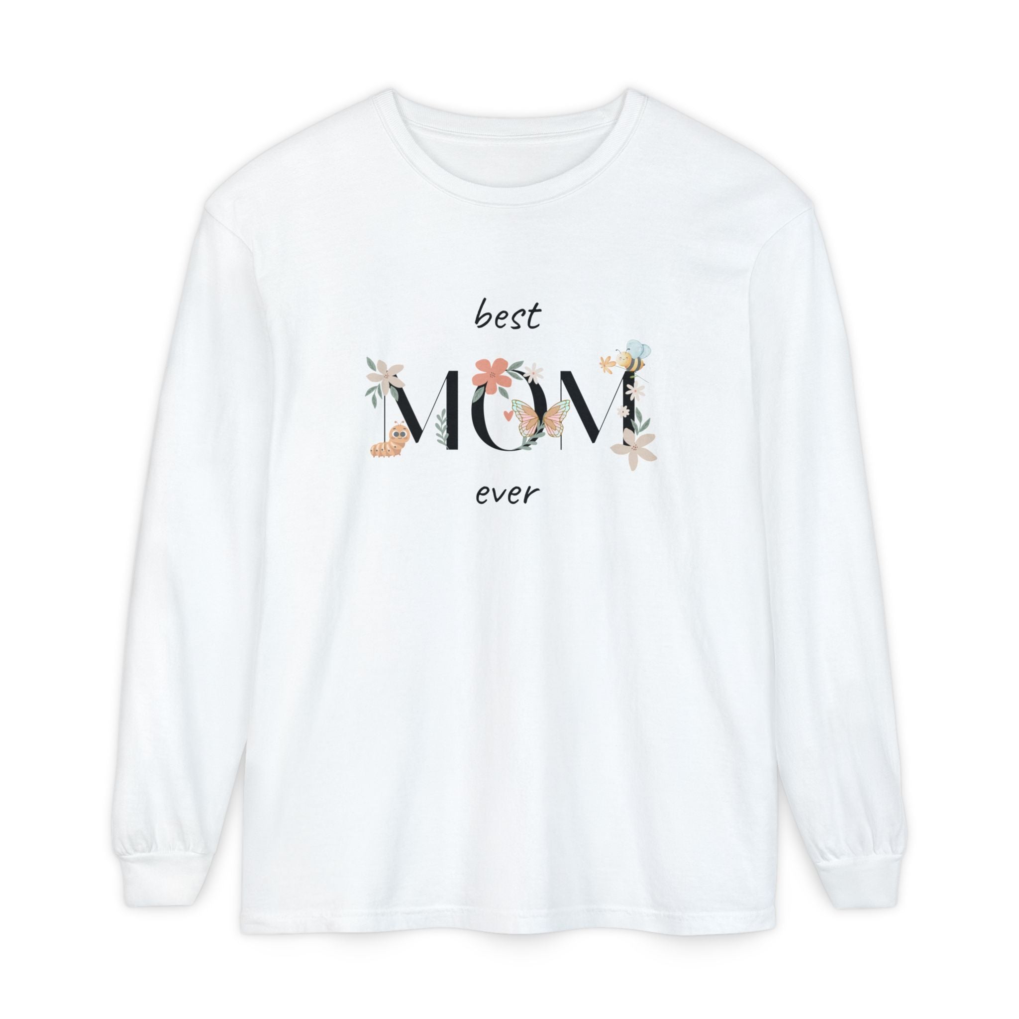Adult Female Long Sleeve Floral Tee Best Mom Ever
