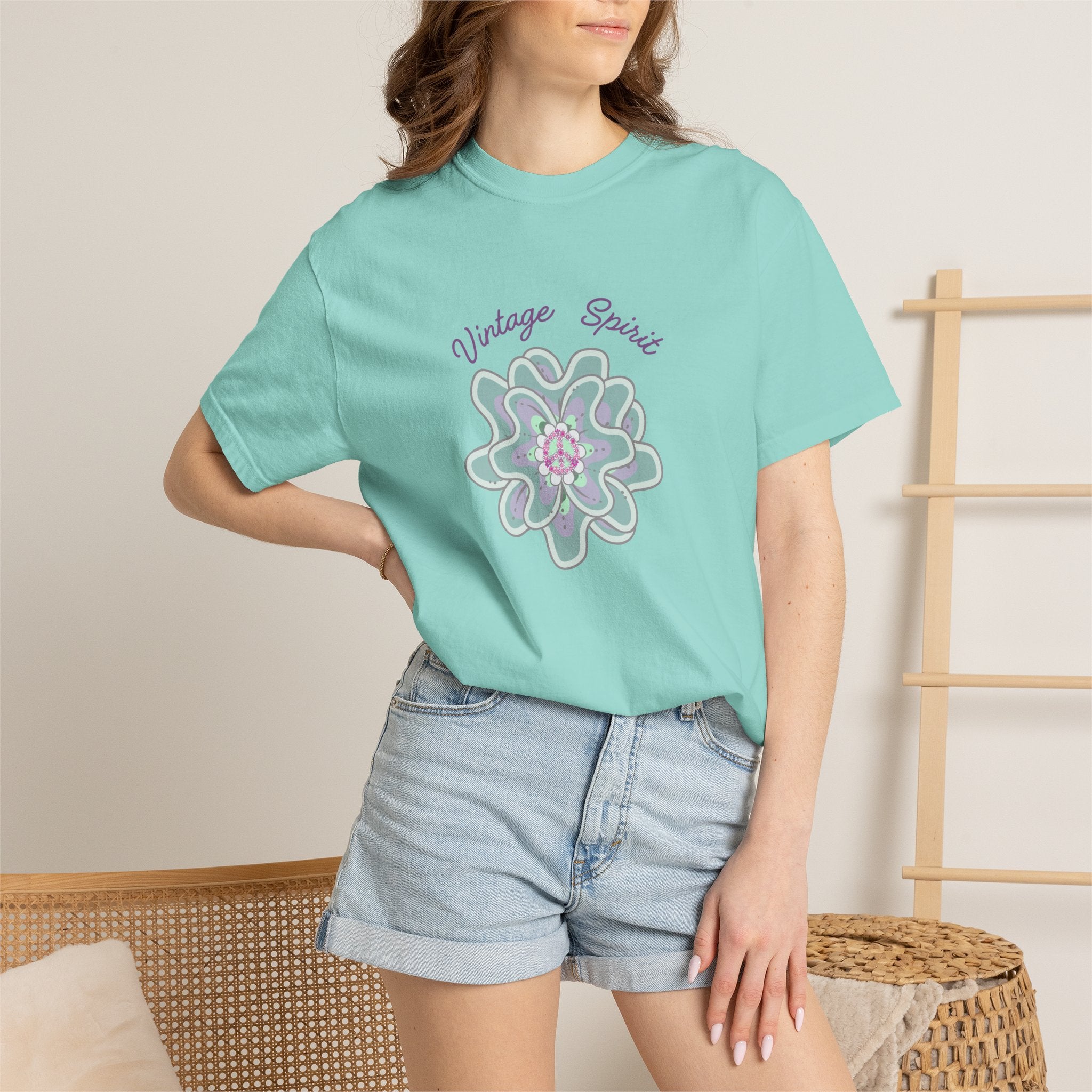 Peace and Love Vintage Spirit Floral T-Shirt -- For Her