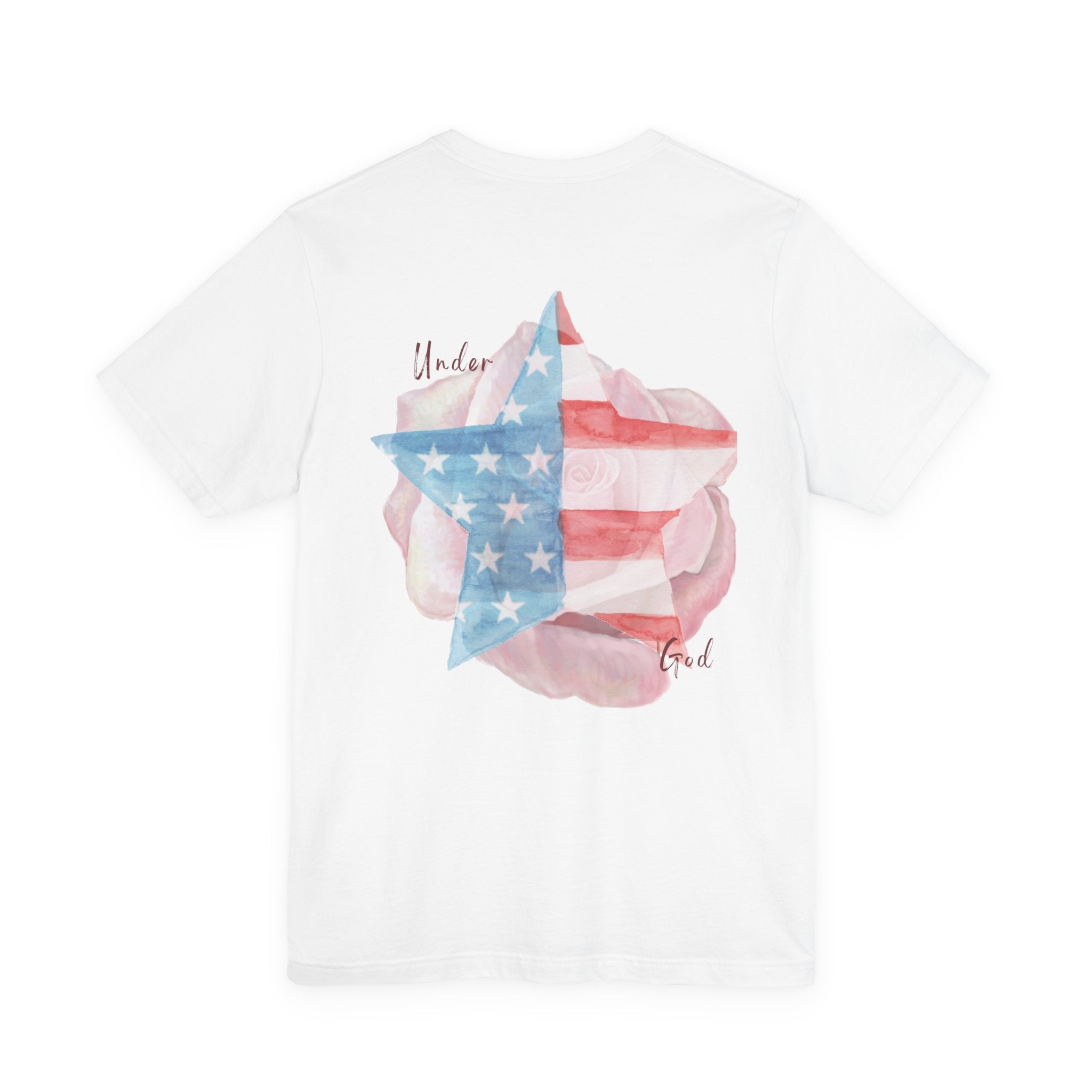 Under God | Soft Watercolor Star & Rose Women's Relaxed Tee