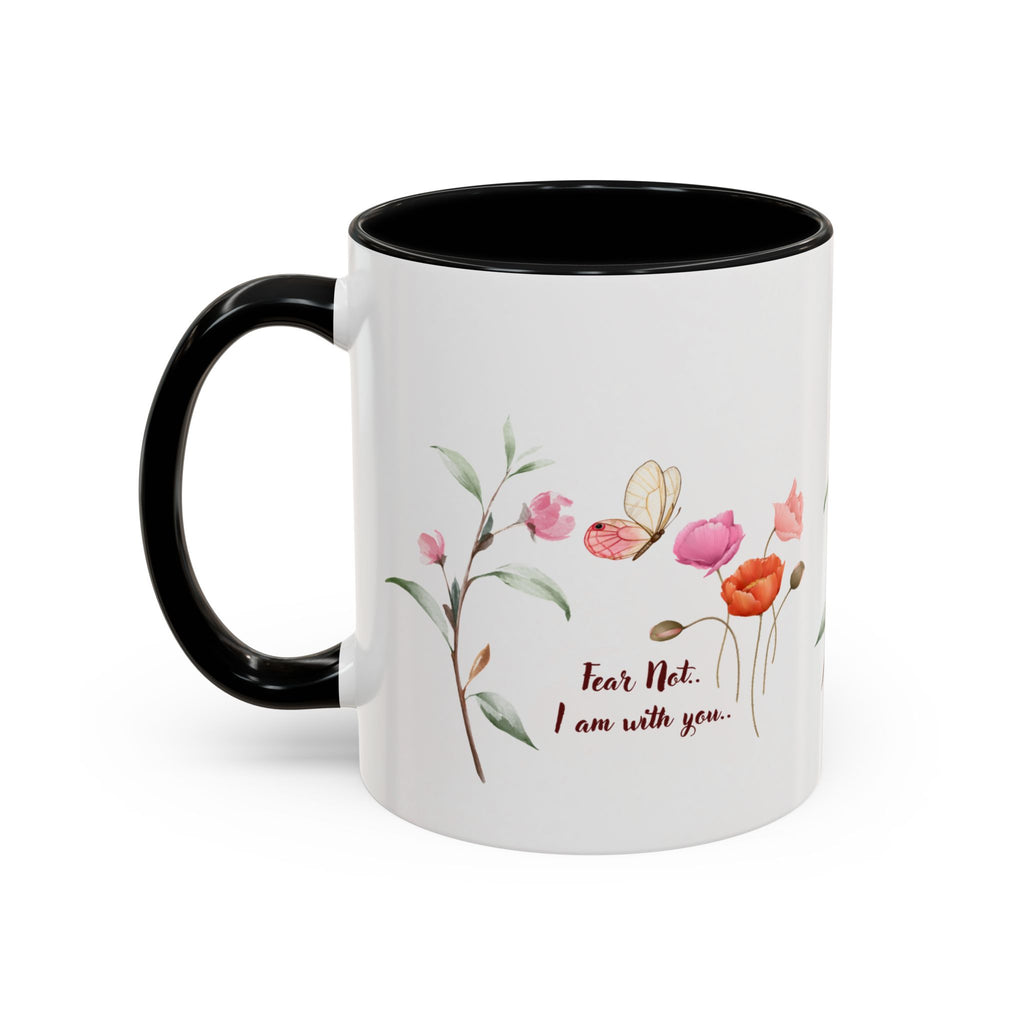 "Fear Not I am With You" Poppies Coffee Mug - Morning Grace in Every Sip (11, 15oz)