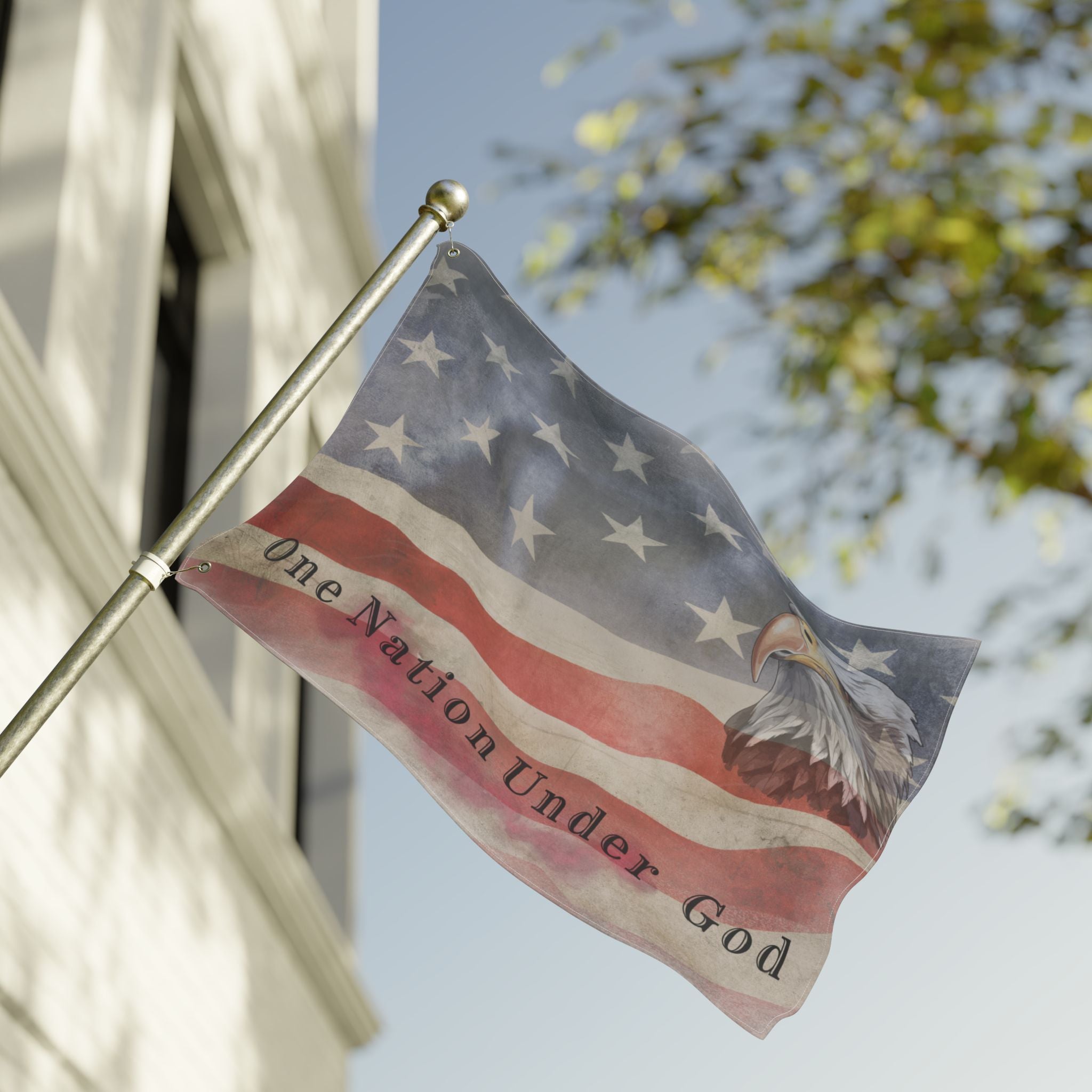 One Nation Under God - Patriotic Eagle Flag