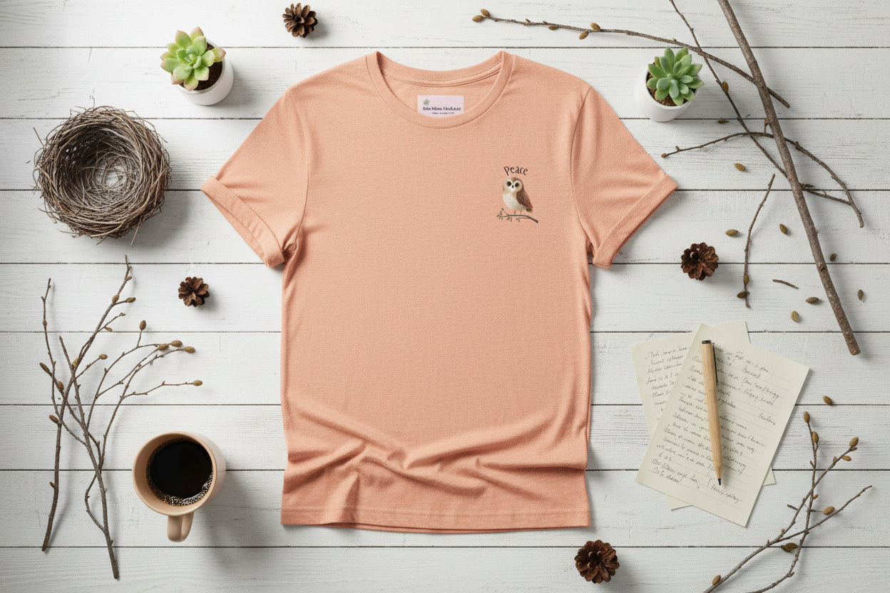 Peace and Love Comfort Tee "Every Little Thing Is Gonna Be Alright' 70's Retro -- For Her