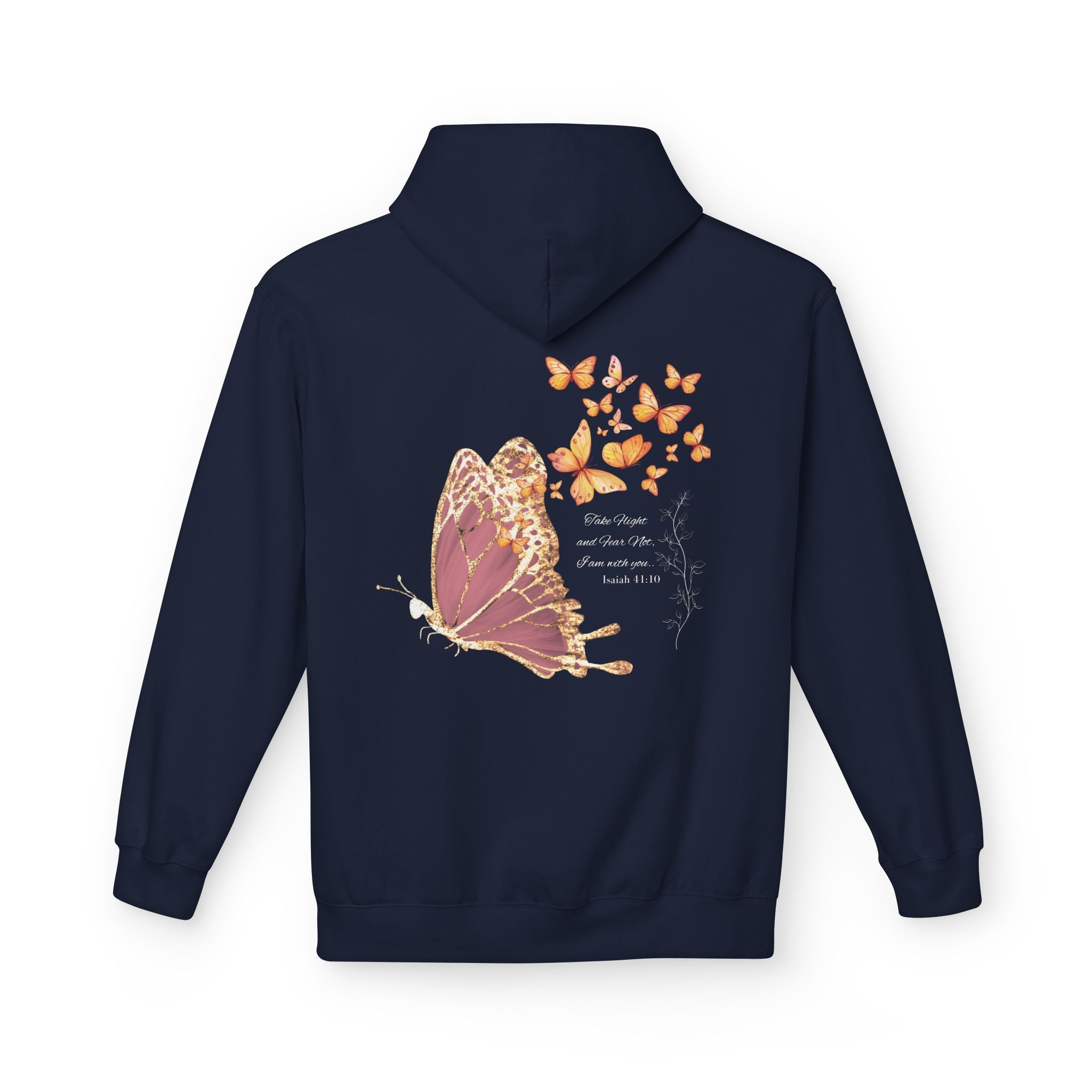 Adult Female Lightweight Soft Fleece Style Hoodie With Pockets:  "I am With You"  (Isaiah 41:10)