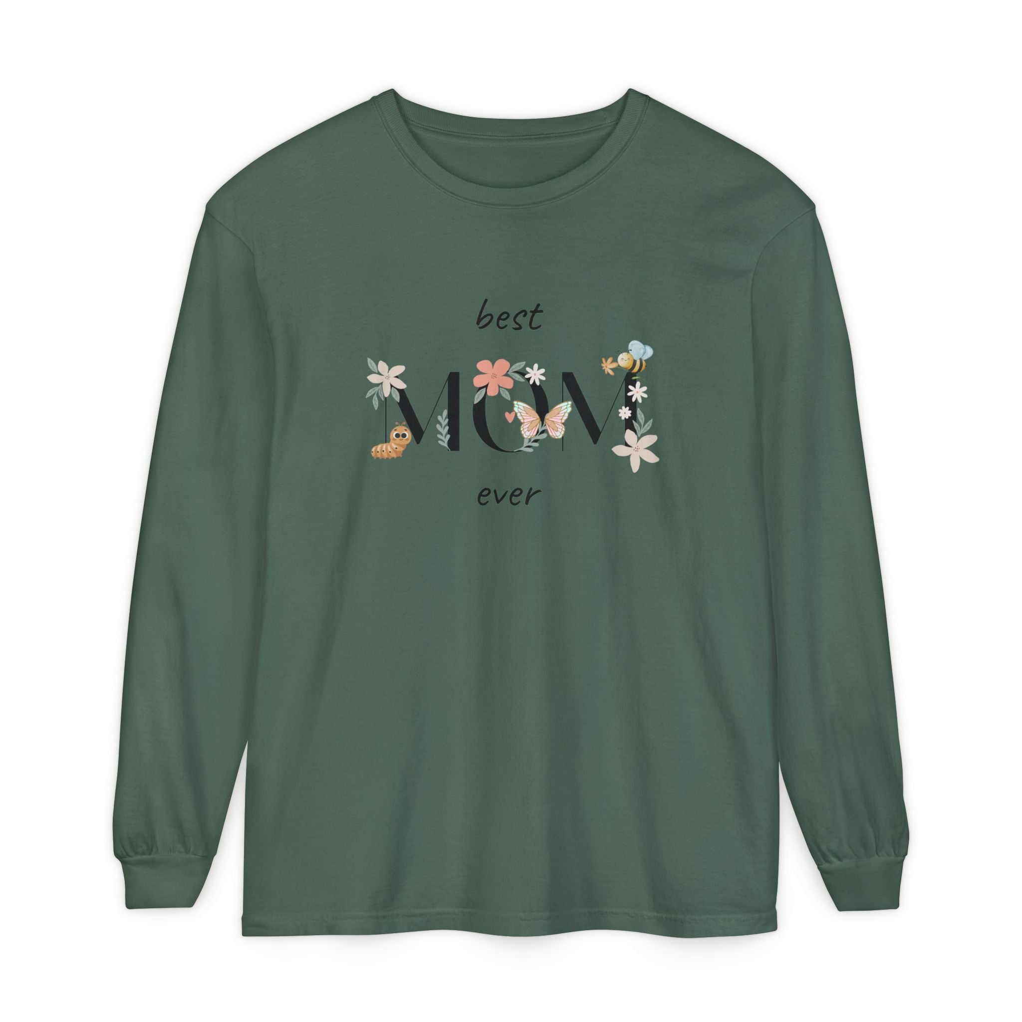 Adult Female Long Sleeve Floral Tee Best Mom Ever