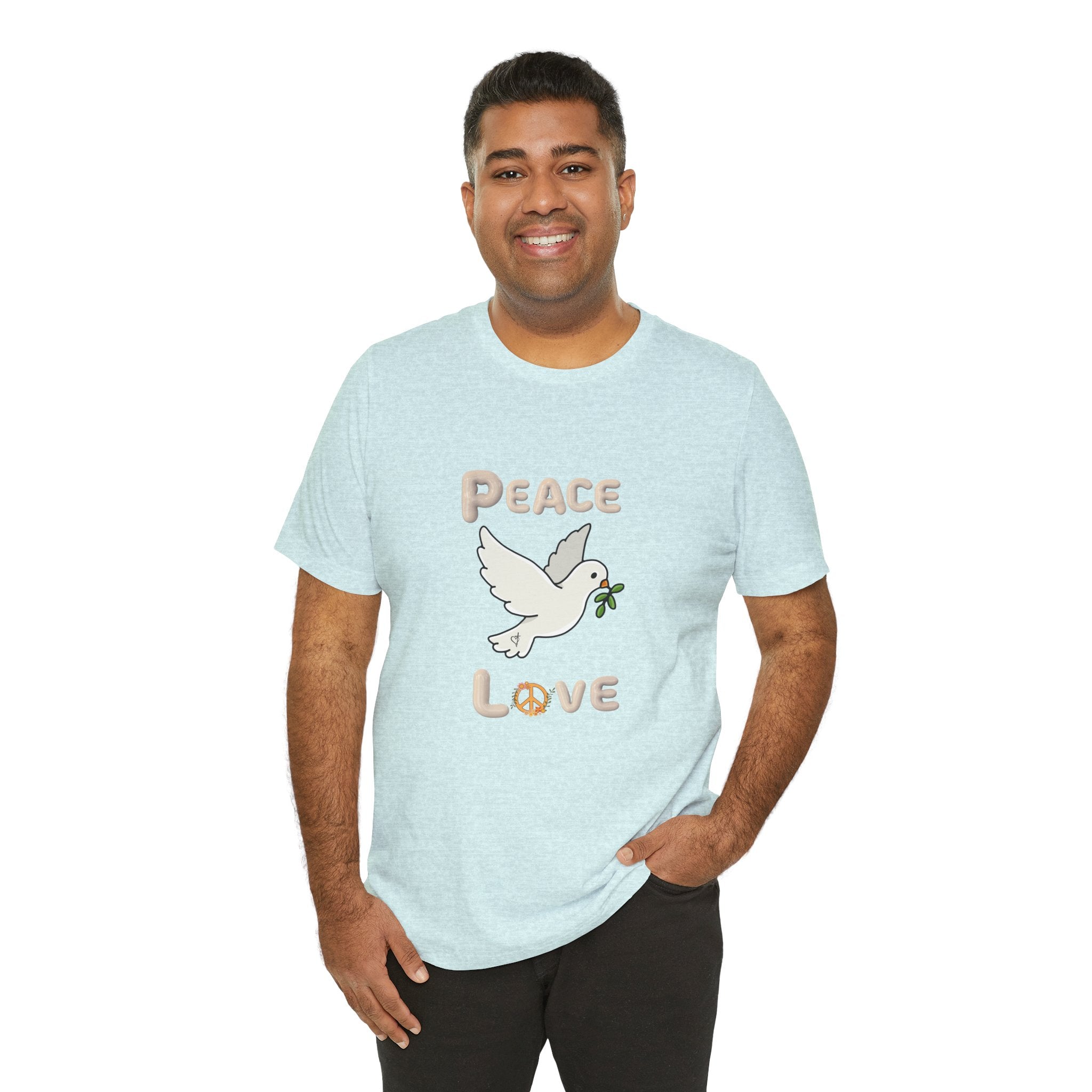 Adult Female Relaxed Comfort Tee:  Peace and Love