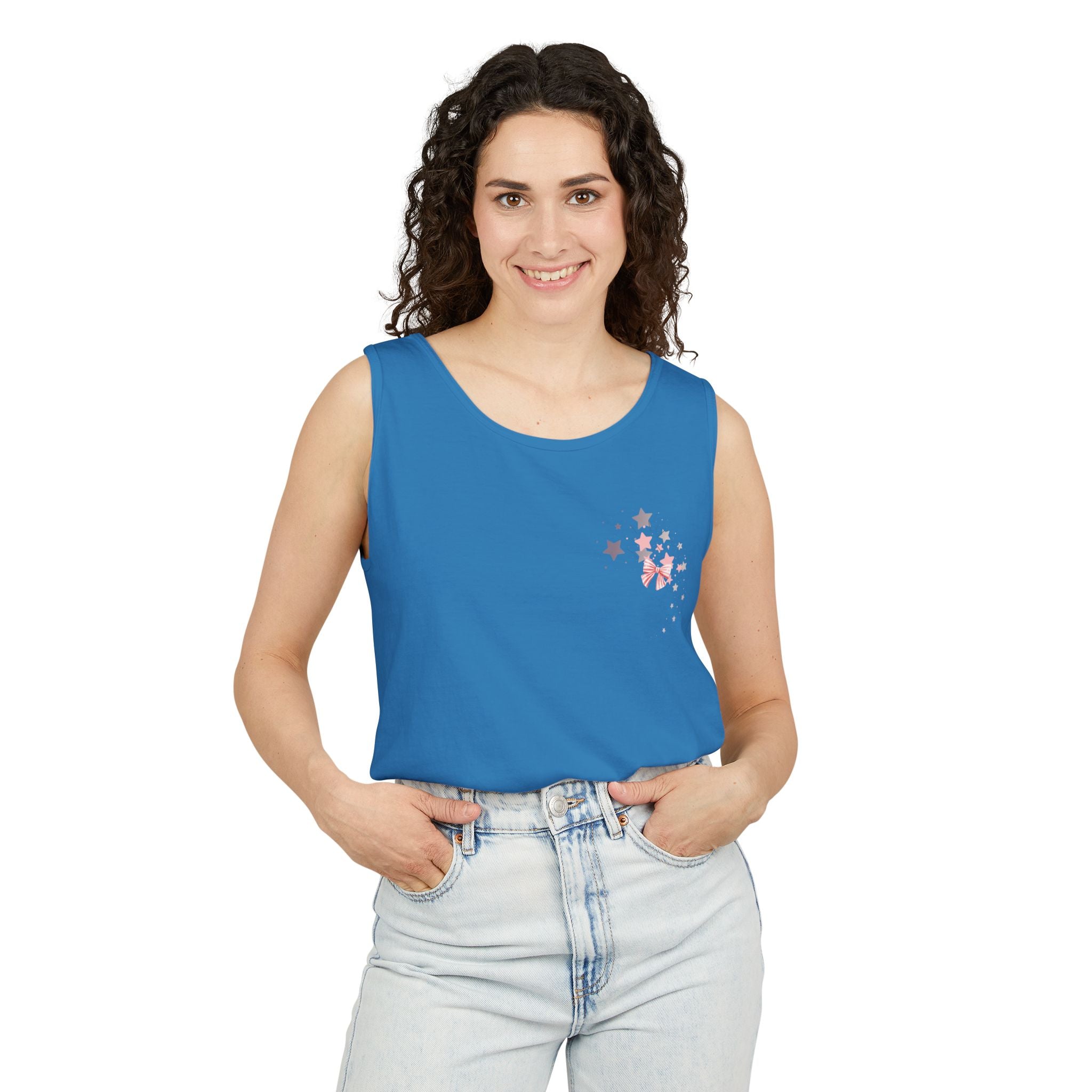 Then, Now and Always | Watercolor Flag & Roses Women's Tank Top