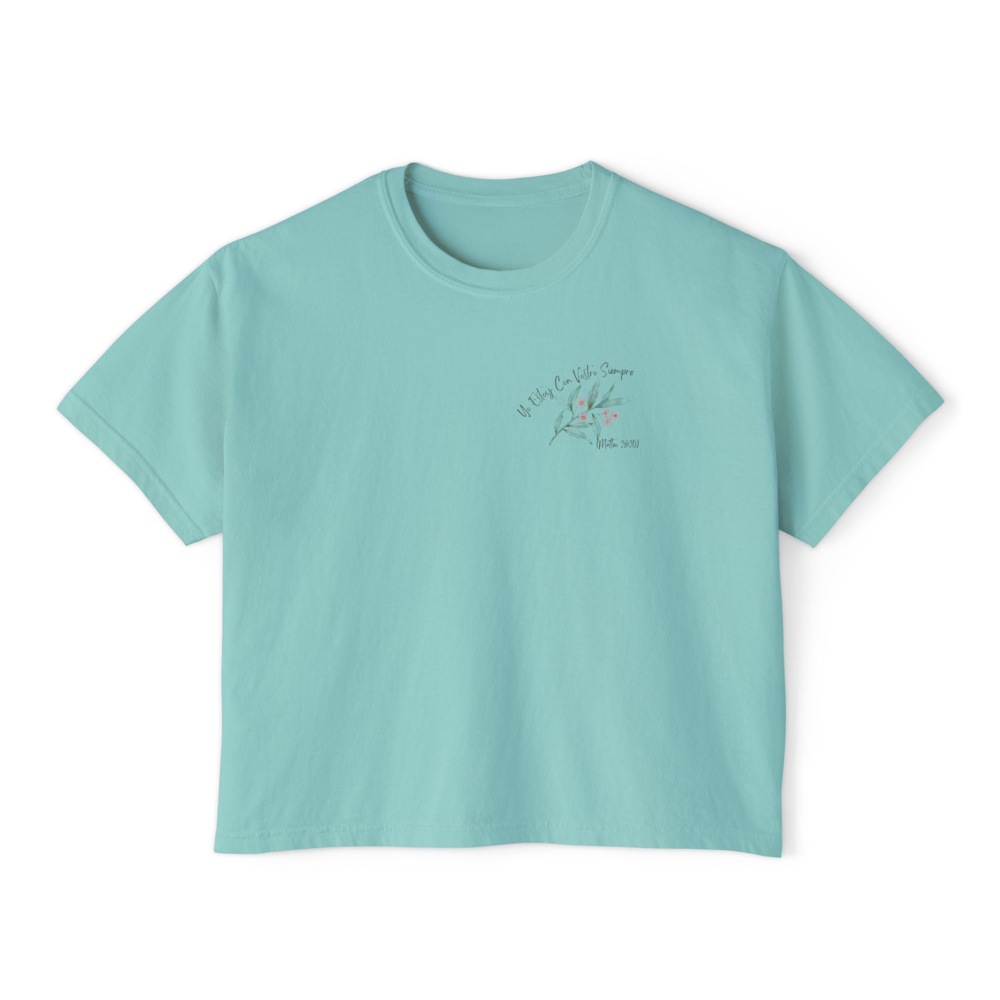 I Am With You Always" Multilingual Cropped Tee Adult Female