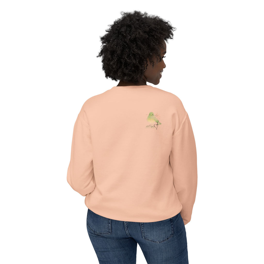 Female Adult Lightweight Crewneck Sweatshirt: Mom… Forever – Nurturing Floral