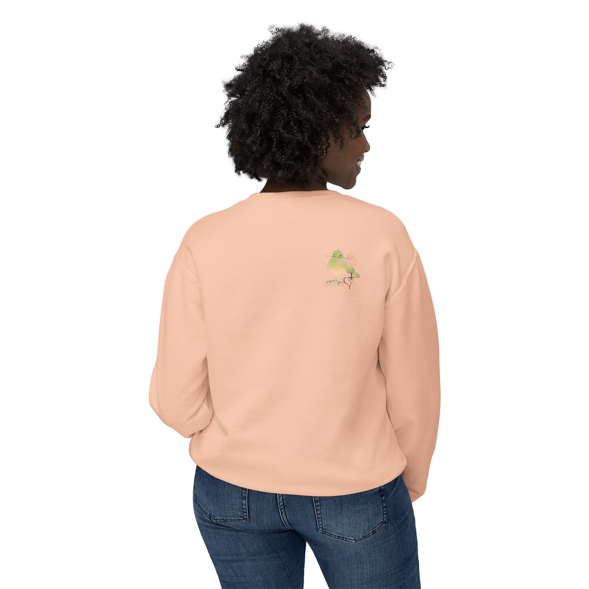 Female Adult Lightweight Crewneck Sweatshirt: Mom… Forever – Nurturing Floral