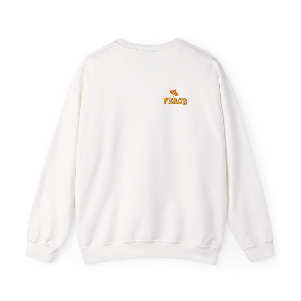 Peace Butterfly Crewneck Sweatshirt — Retro Floral Graphic Pullover