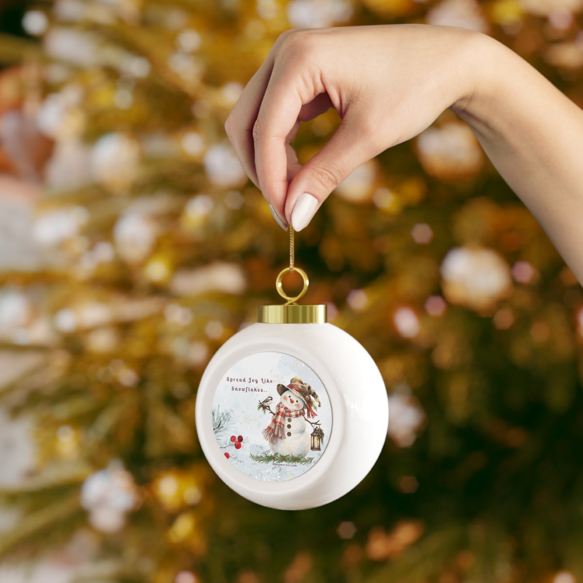 Spread Joy Like Snow Christmas Ball Ornament