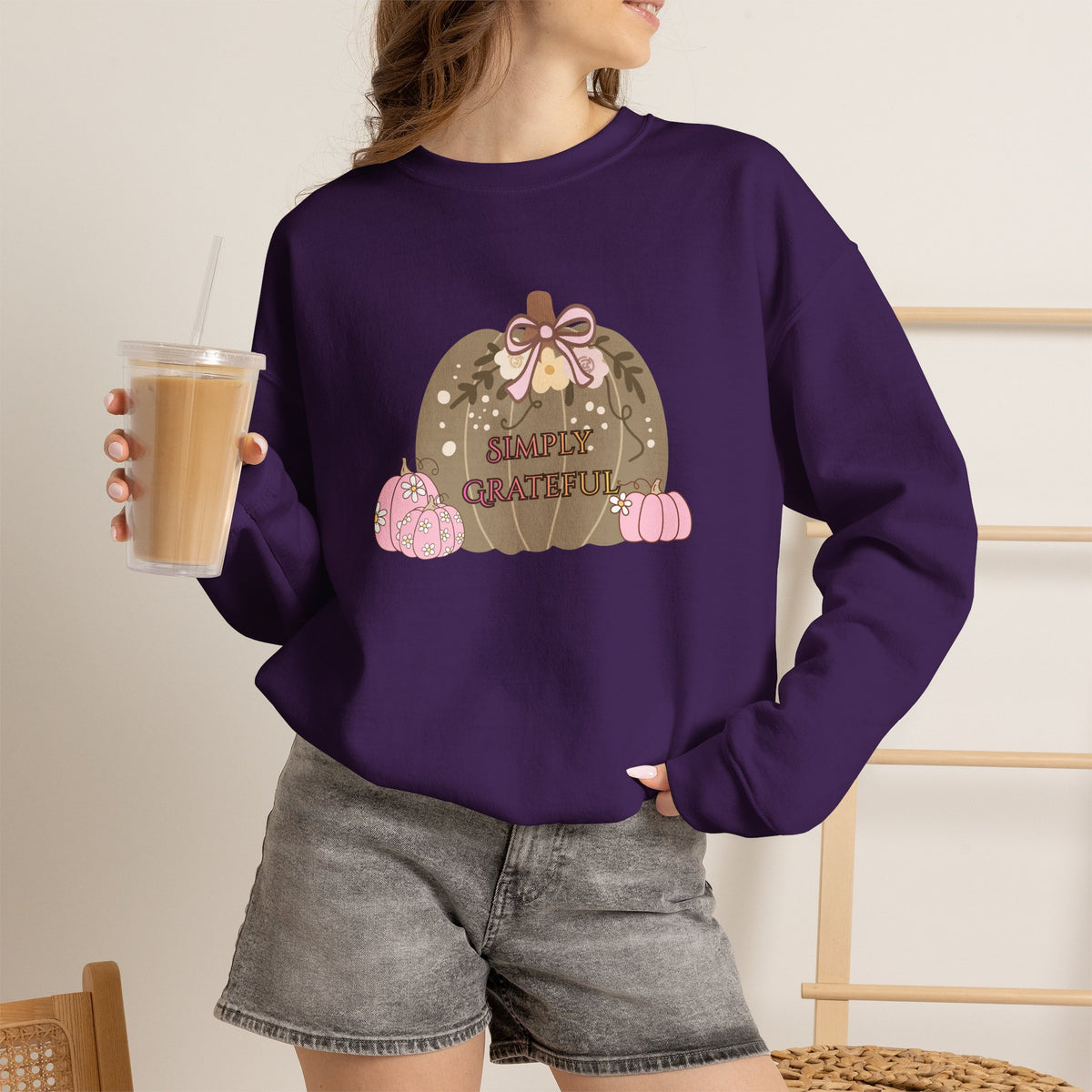 Simply Grateful:  Women's Thanksgiving™ Crewneck Sweatshirt