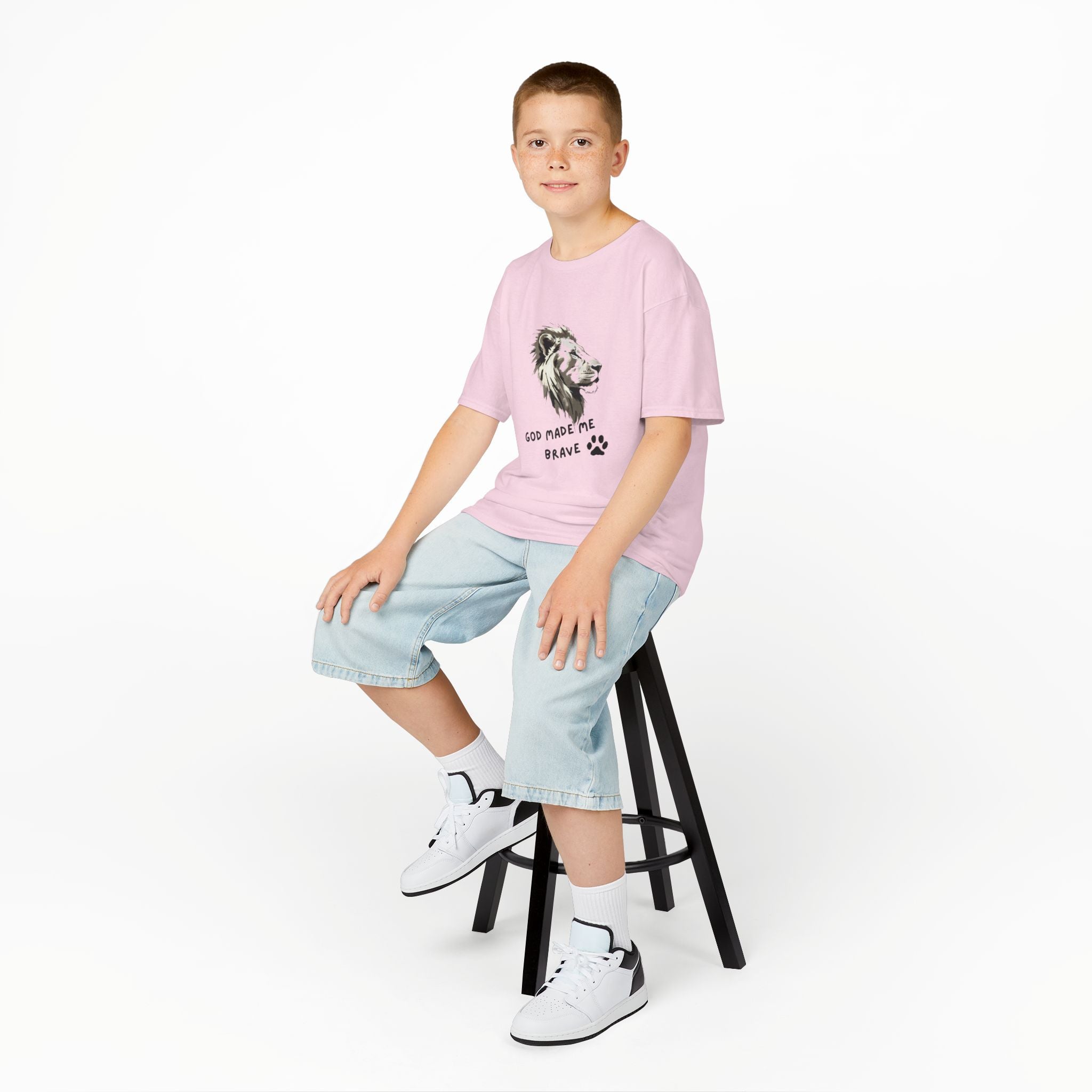 God Made Me Brave Lion  Unisex Cotton™ Tee