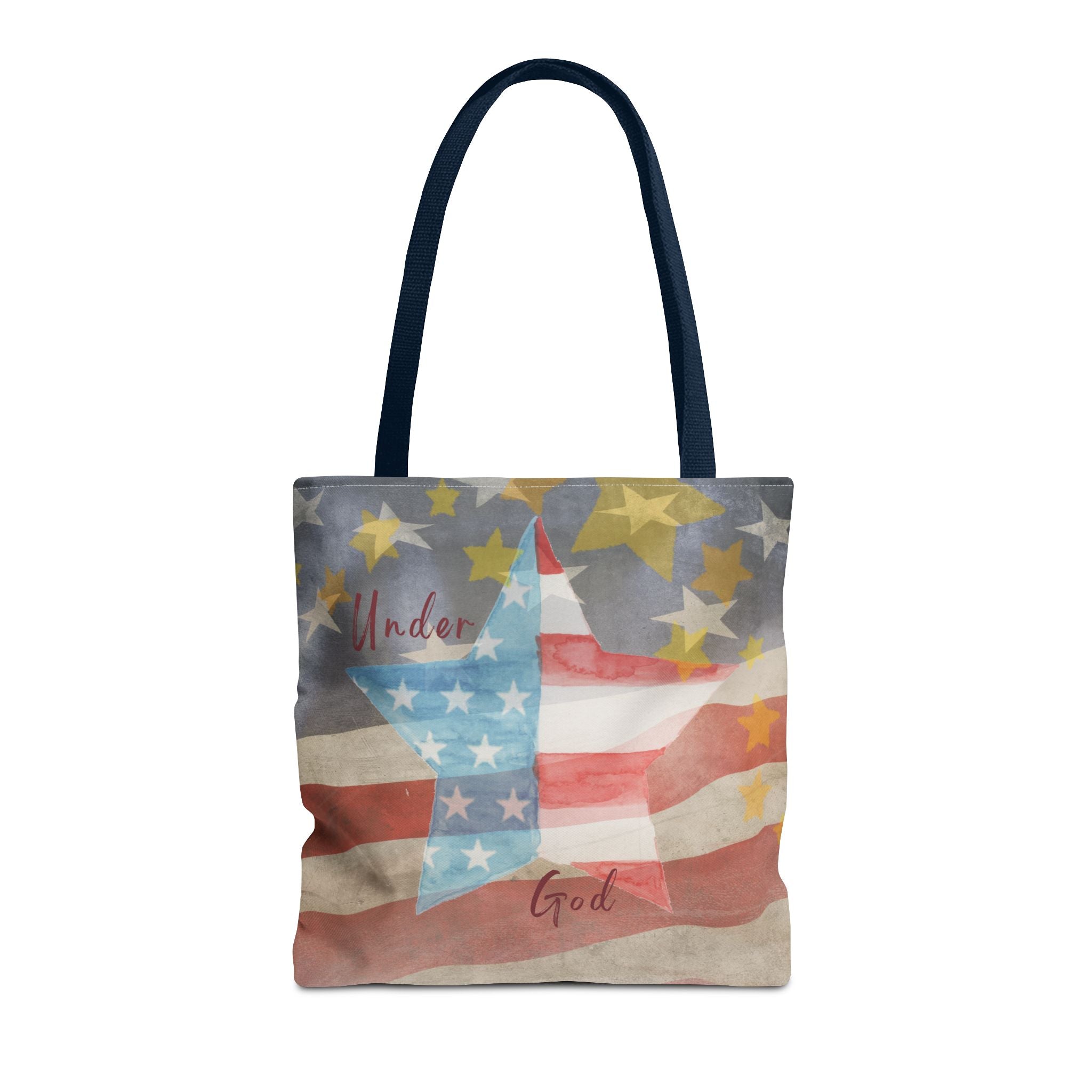 Under God | Watercolor Stars and Stripes Tote Bag 3 Sizes