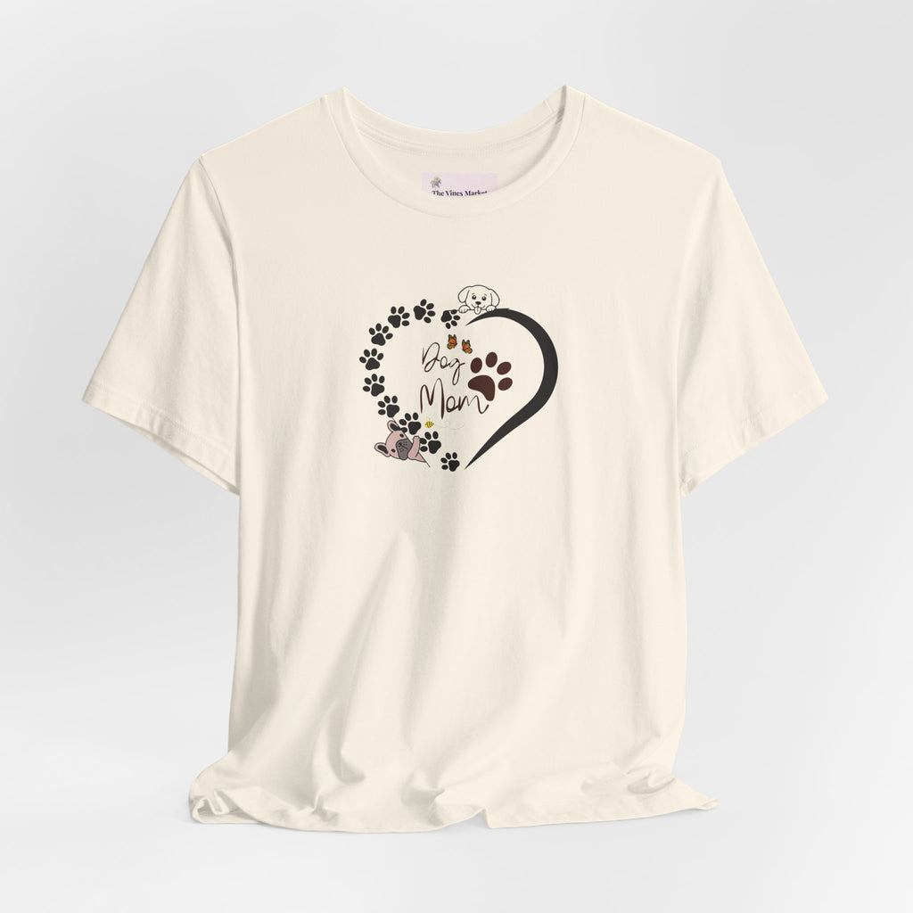 Dog Mom | Heart Paw Print T-Shirt – Cute Dog Lover Gift Adult Female