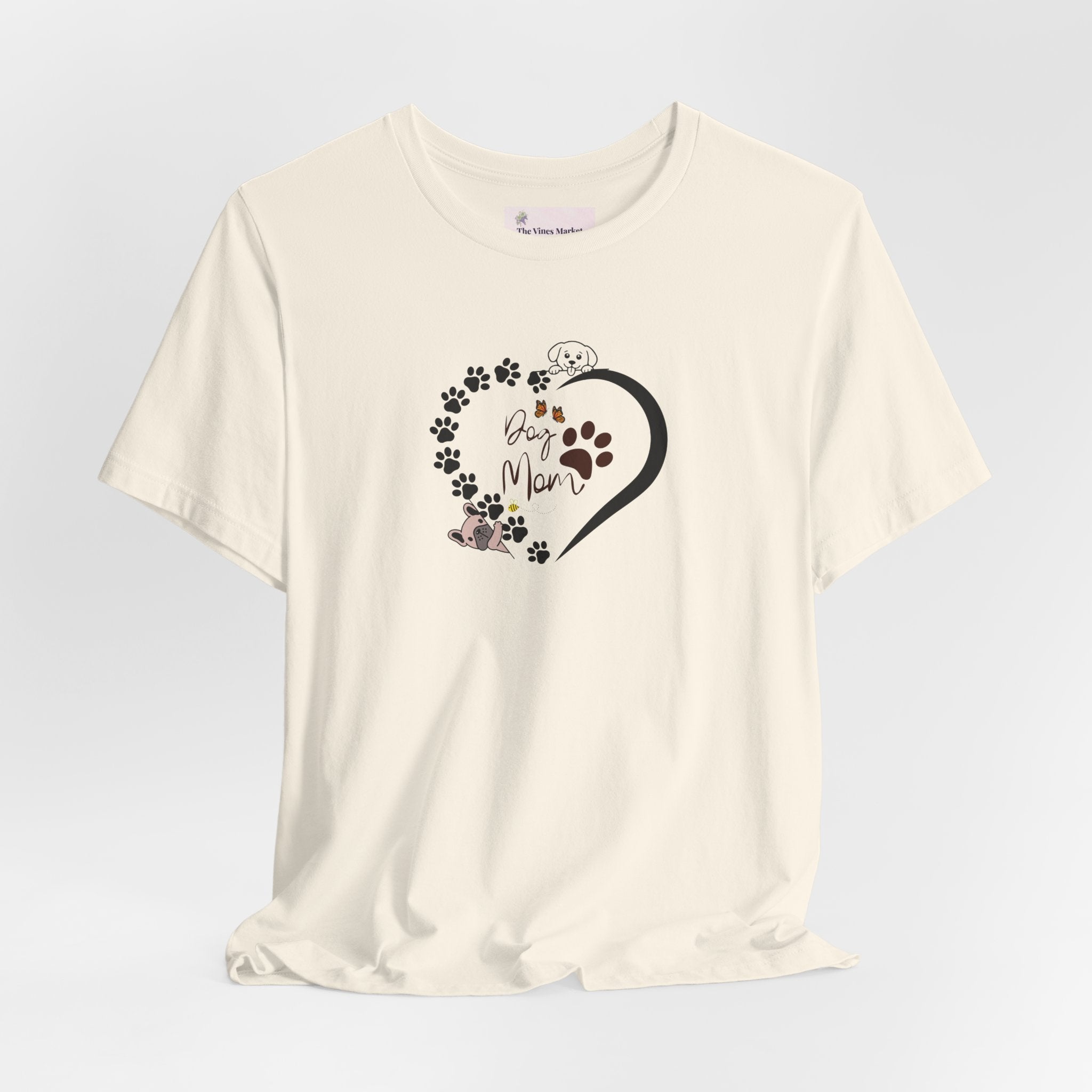 Dog Mom | Heart Paw Print T-Shirt – Cute Dog Lover Gift Adult Female