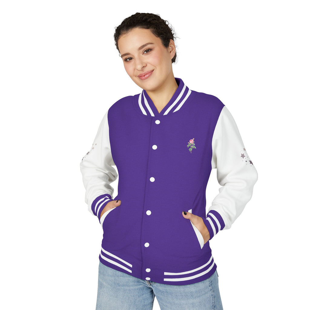 Under God | Watercolor Flag & Roses Varsity Jacket Adult Female