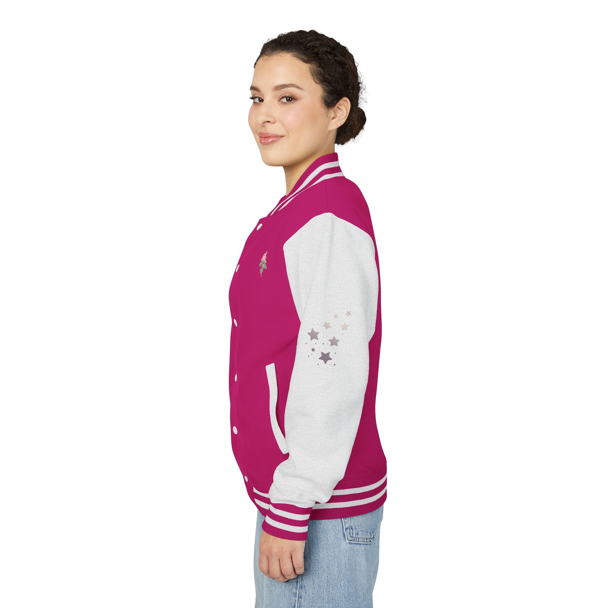 Under God | Watercolor Flag & Roses Varsity Jacket Adult Female