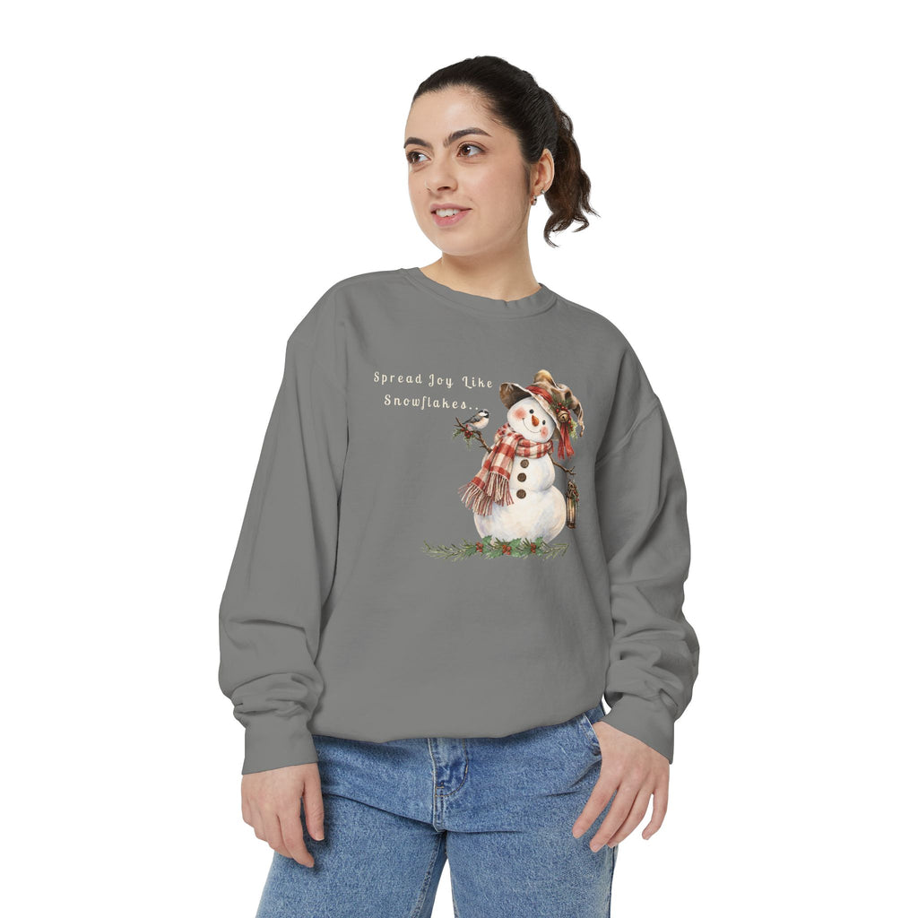 Spread Joy Like Snowflakes | Comfort Colors Snowman Sweatshirt