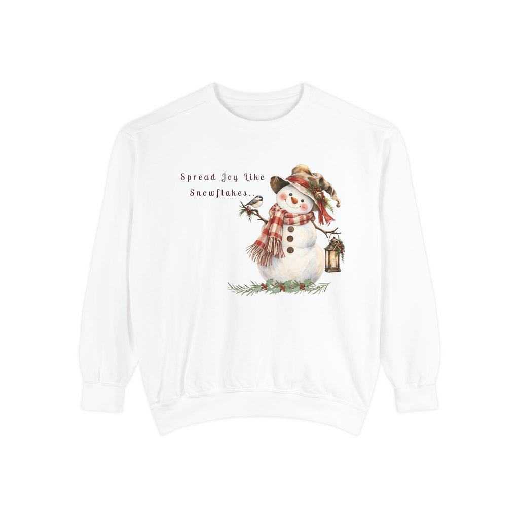 Spread Joy Like Snowflakes | Comfort Colors Snowman Sweatshirt