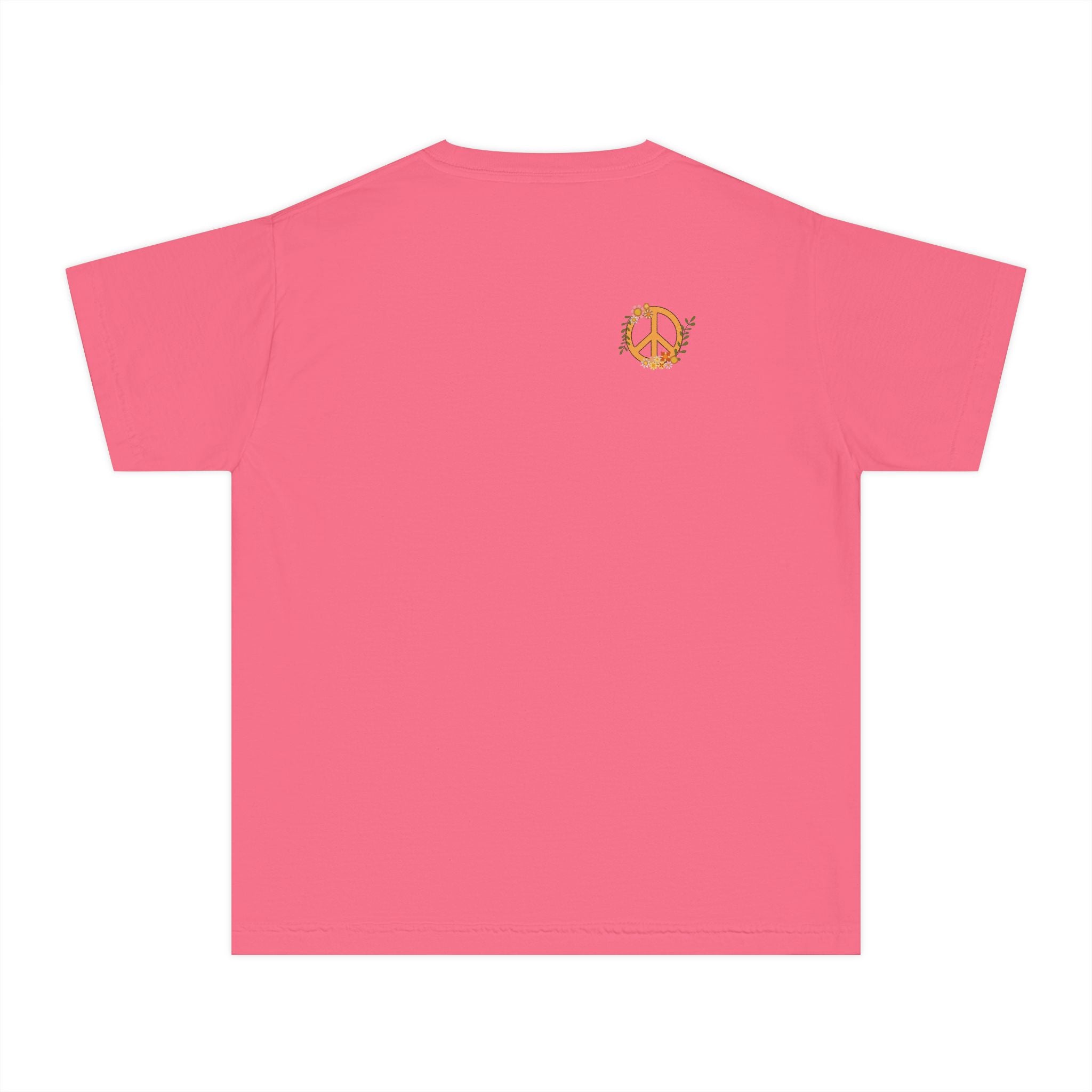 Unisex Youth Cotton Retro Tee:  Peace and Love