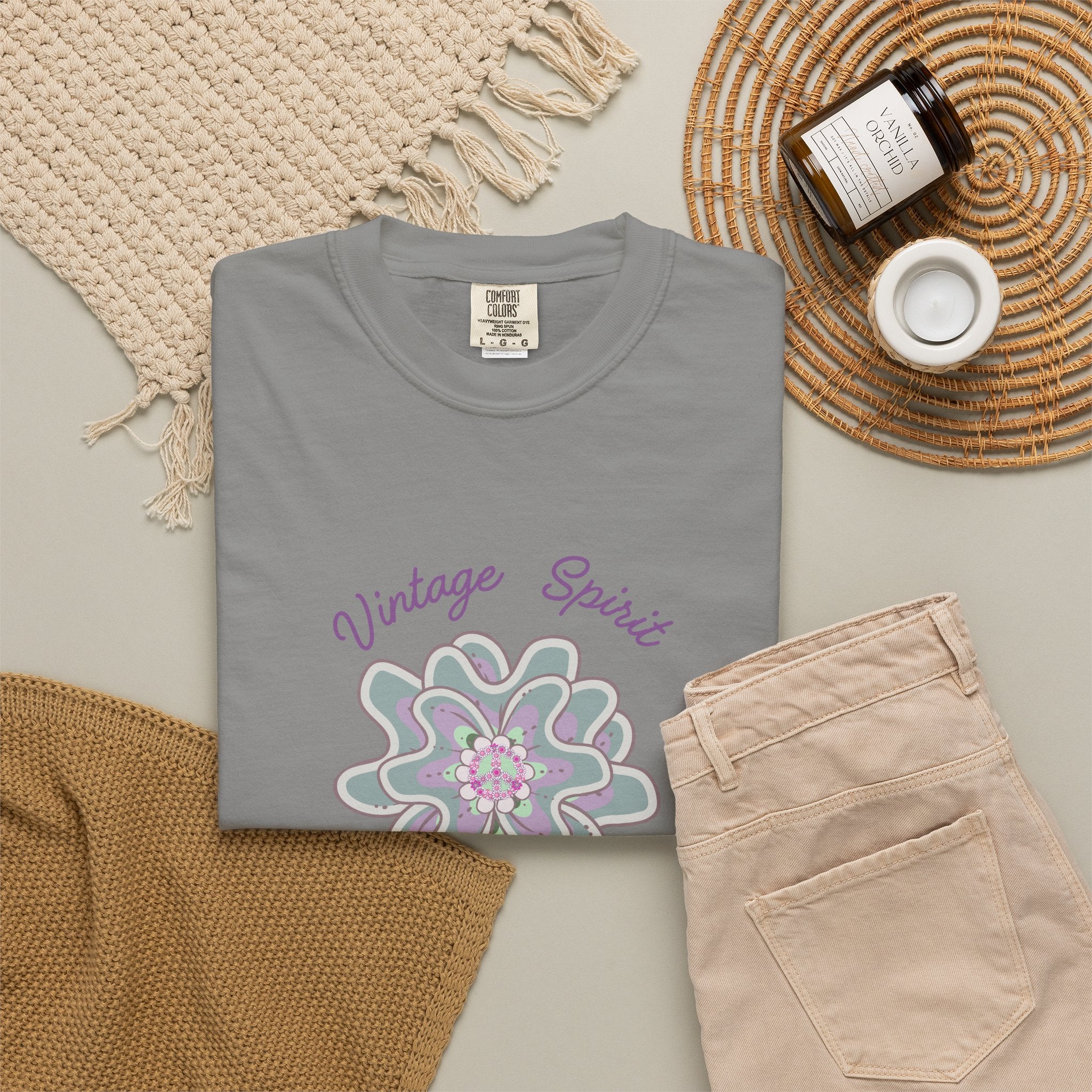 Peace and Love Vintage Spirit Floral T-Shirt -- For Her
