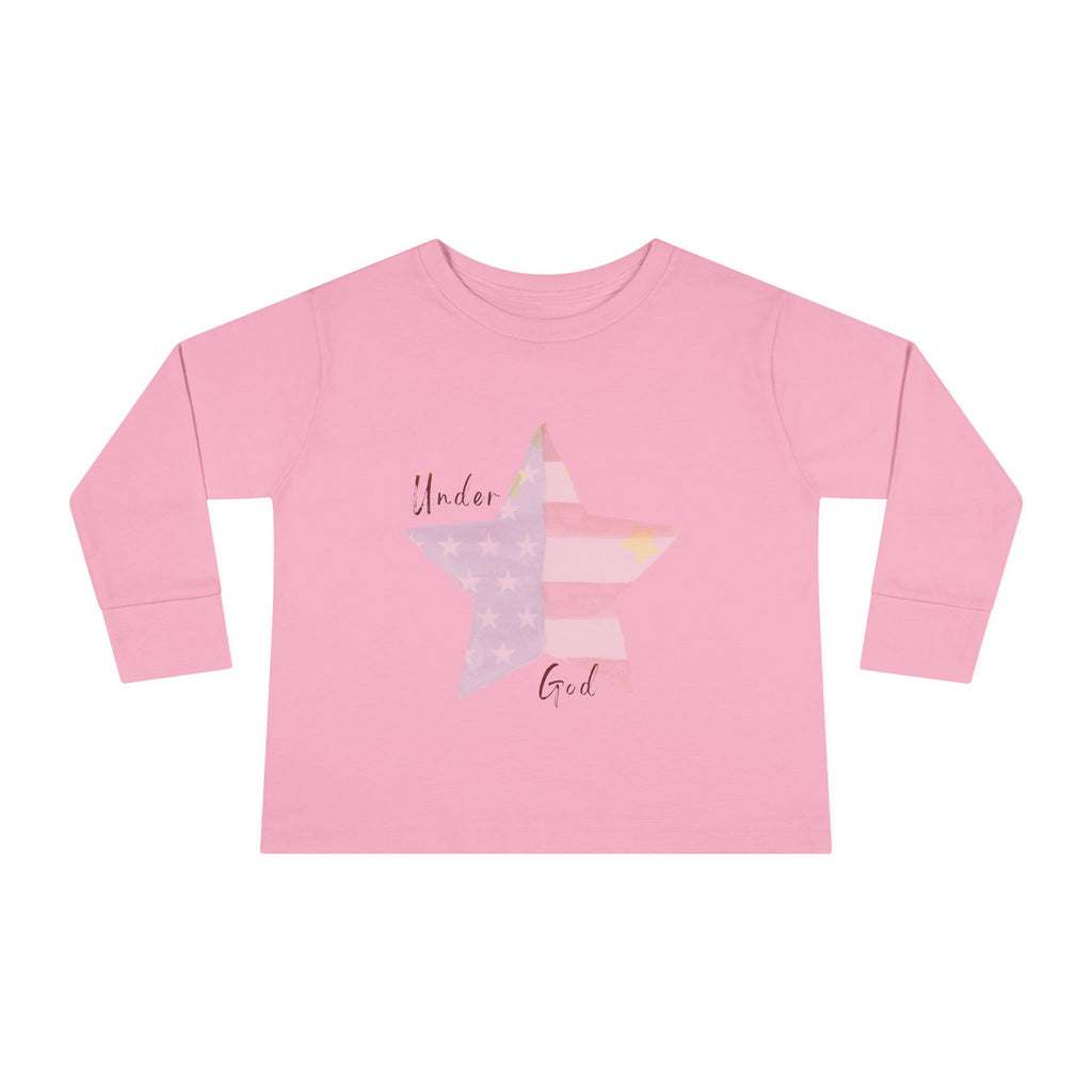 Under God | Watercolor Star Unisex Toddler Long Sleeve Tee