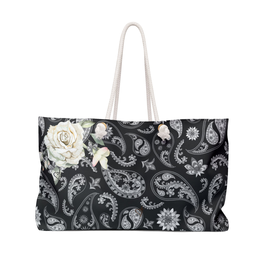 Black and White Weekender Bag:  Purity, Love Tote Bag