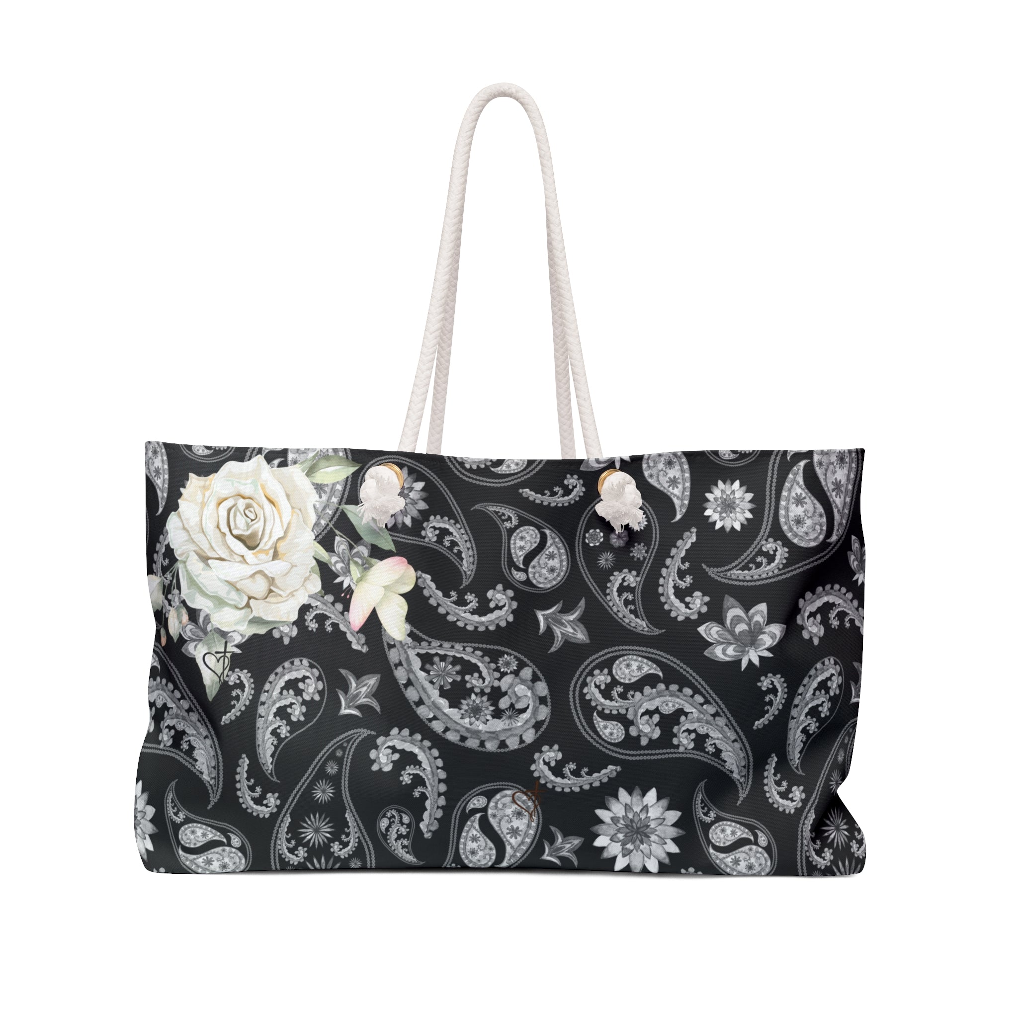 Black and White Weekender Bag:  Purity, Love Tote Bag