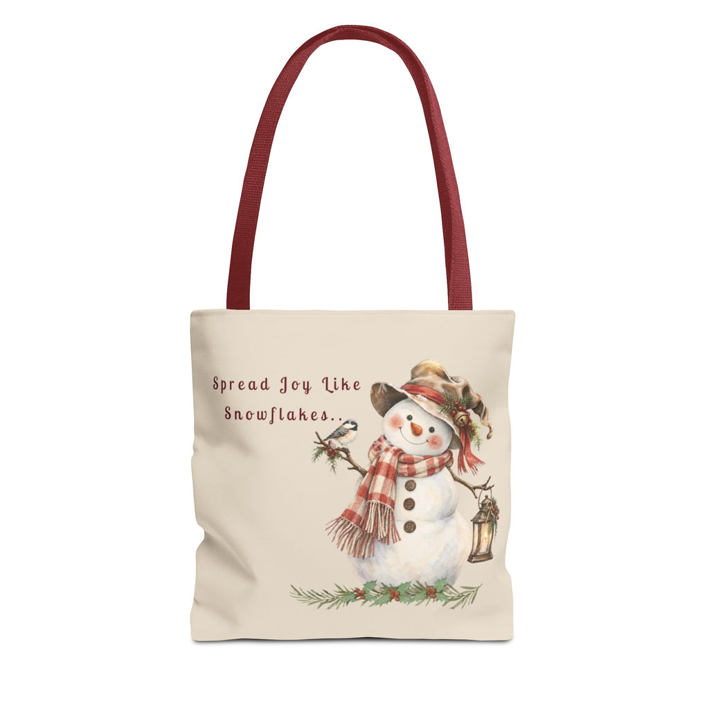 Spread Joy Like Snowflakes | Snowman Tote Bag